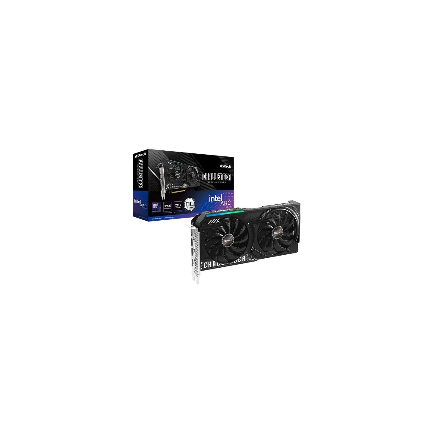 Asrock Graphics Card|ASROCK|Intel Arc B570|10 GB|GDDR6|160 bit|PCIE 4.0 8x|GPU 2610 MHz|Dual Slot Fansink|1xHDMI|3xDisplayPort|B