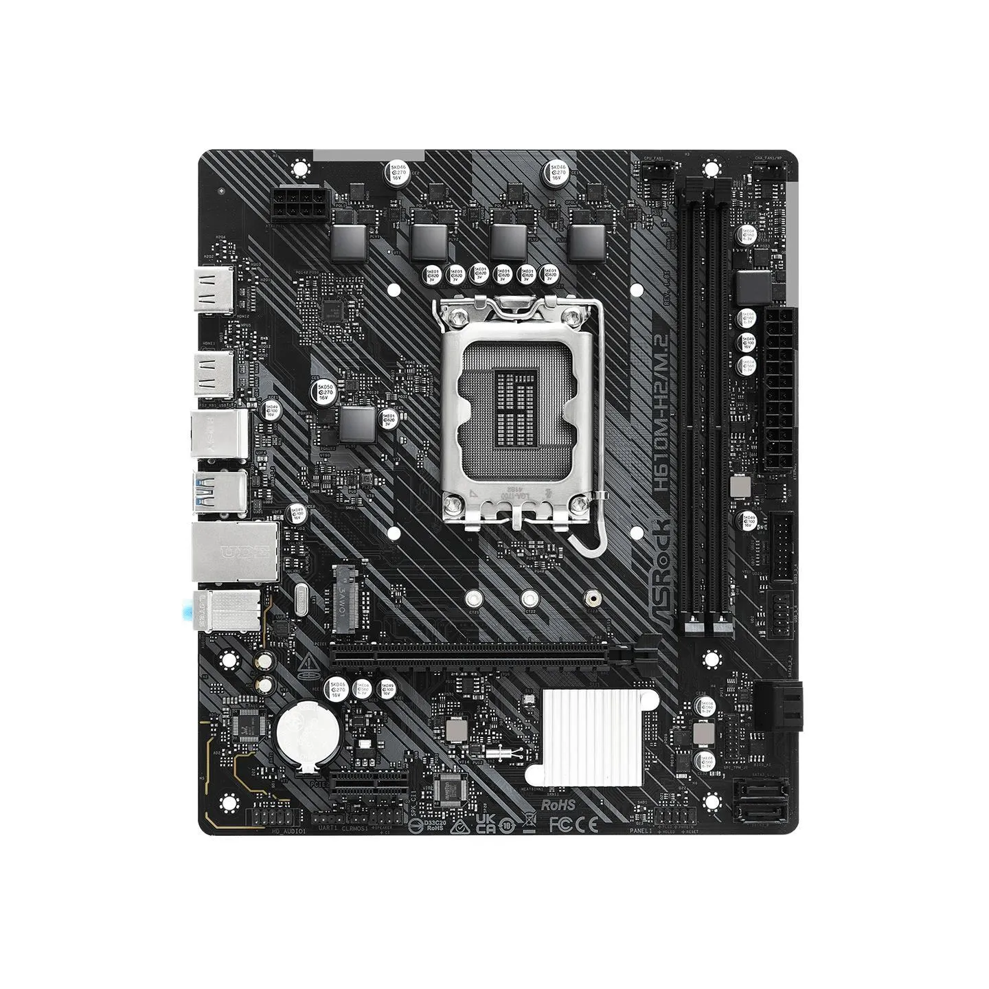 Asrock Mainboard|ASROCK|Intel H610|LGA1700|Micro-ATX|Memory DDR4|Memory slots 2|1xPCI-Express 3.0 1x|1xPCI-Express 4.0 16x|1xM.2