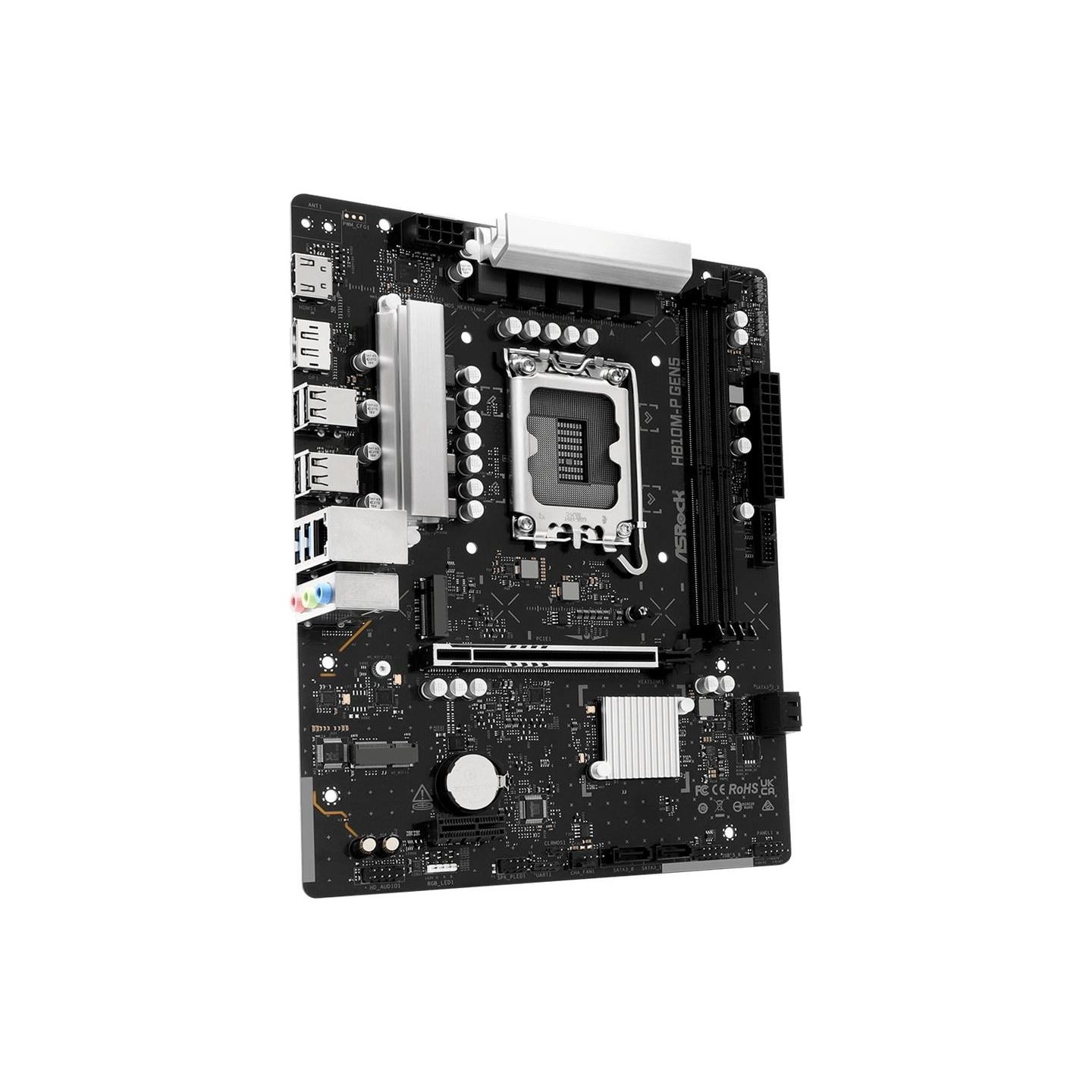 Asrock Mainboard|ASROCK|Intel H810|LGA 1851 (Socket V1)|micro ATX|RAM DDR5-SDRAM|2xSlots|1xNumber of M.2 (M) slots|H810M-PGEN5