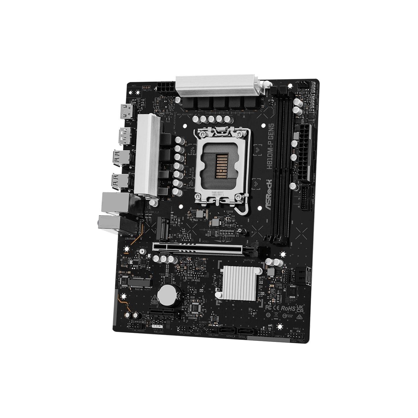 Asrock Mainboard|ASROCK|Intel H810|LGA 1851 (Socket V1)|micro ATX|RAM DDR5-SDRAM|2xSlots|1xNumber of M.2 (M) slots|H810M-PGEN5