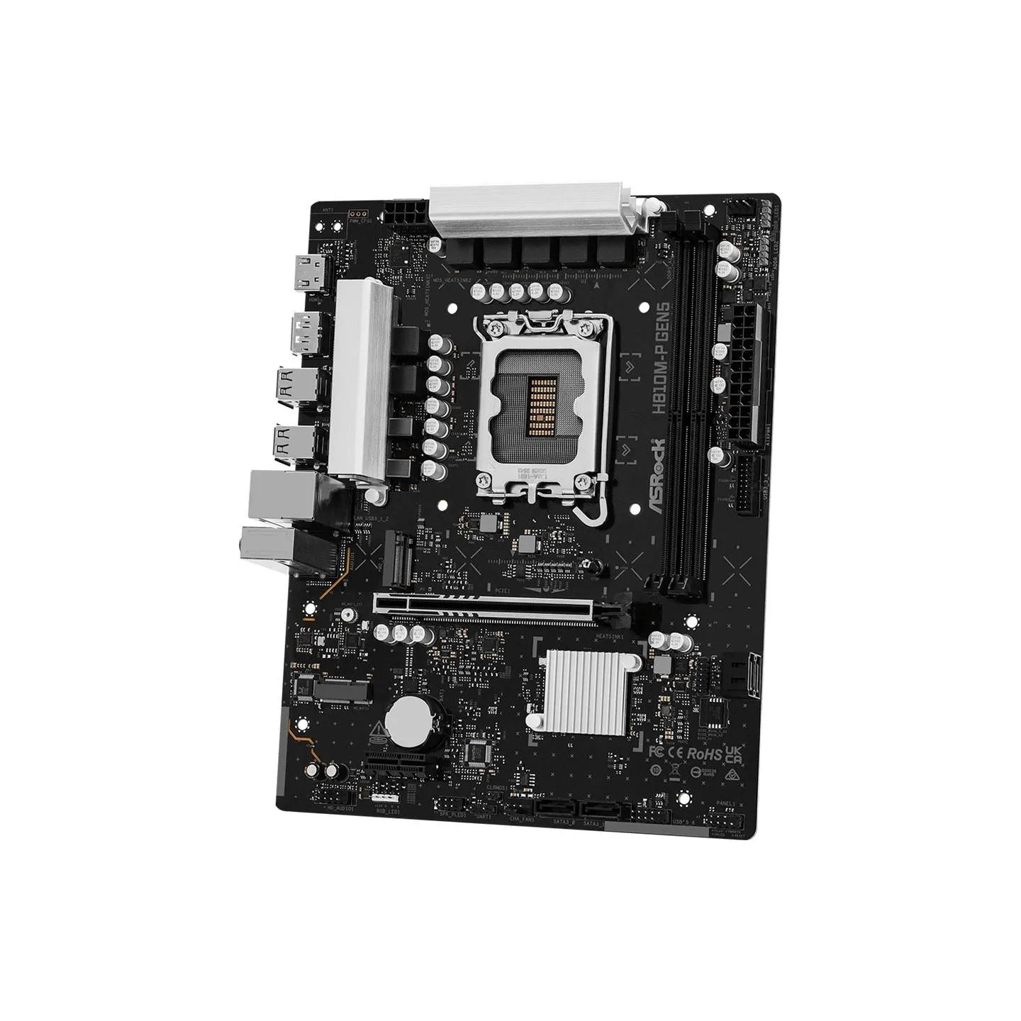 Asrock Mainboard|ASROCK|Intel H810|LGA 1851 (Socket V1)|micro ATX|RAM DDR5-SDRAM|2xSlots|1xNumber of M.2 (M) slots|H810M-PGEN5