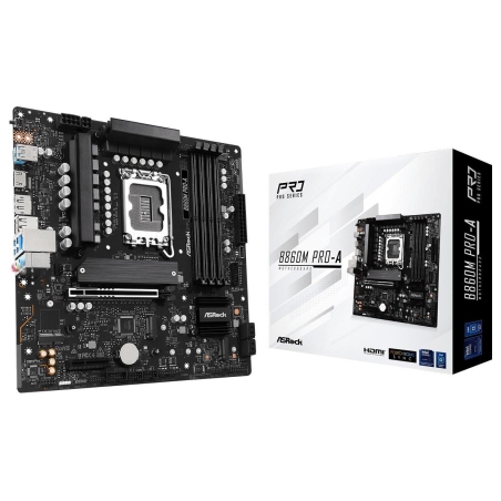 Asrock Mainboard|ASROCK|Intel B860|LGA 1851 (Socket V1)|micro ATX|RAM DDR5-SDRAM|4xSlots|3xNumber of M.2 (M) slots|B860MPRO-A