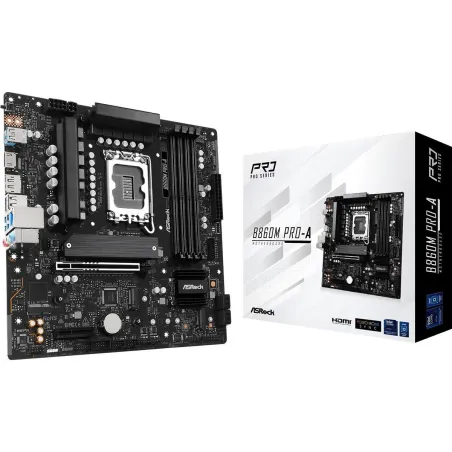 Asrock Mainboard|ASROCK|Intel B860|LGA 1851 (Socket V1)|micro ATX|RAM DDR5-SDRAM|4xSlots|3xNumber of M.2 (M) slots|B860MPRO-A