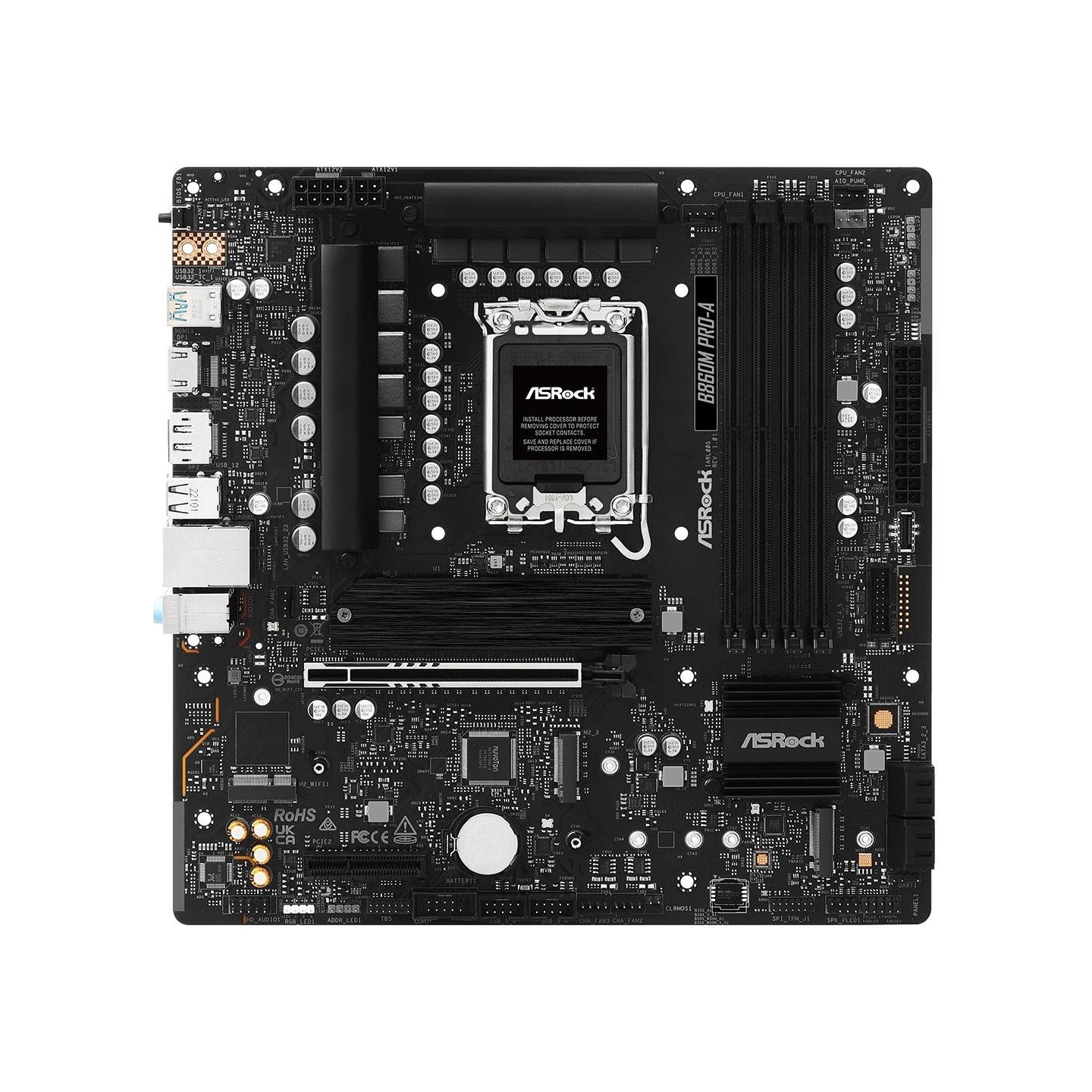 Asrock Mainboard|ASROCK|Intel B860|LGA 1851 (Socket V1)|micro ATX|RAM DDR5-SDRAM|4xSlots|3xNumber of M.2 (M) slots|B860MPRO-A