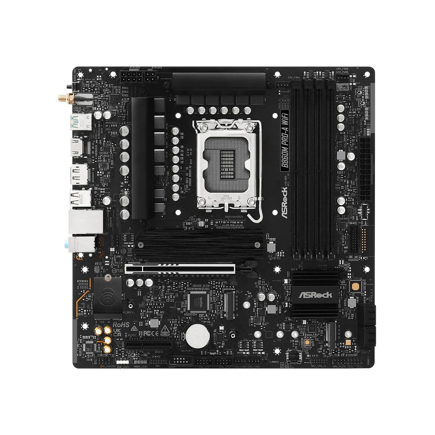 Asrock Mainboard|ASROCK|Intel B860 Express|LGA1851|Micro-ATX|Memory DDR5|Memory slots 4|B860MPRO-AWIFI