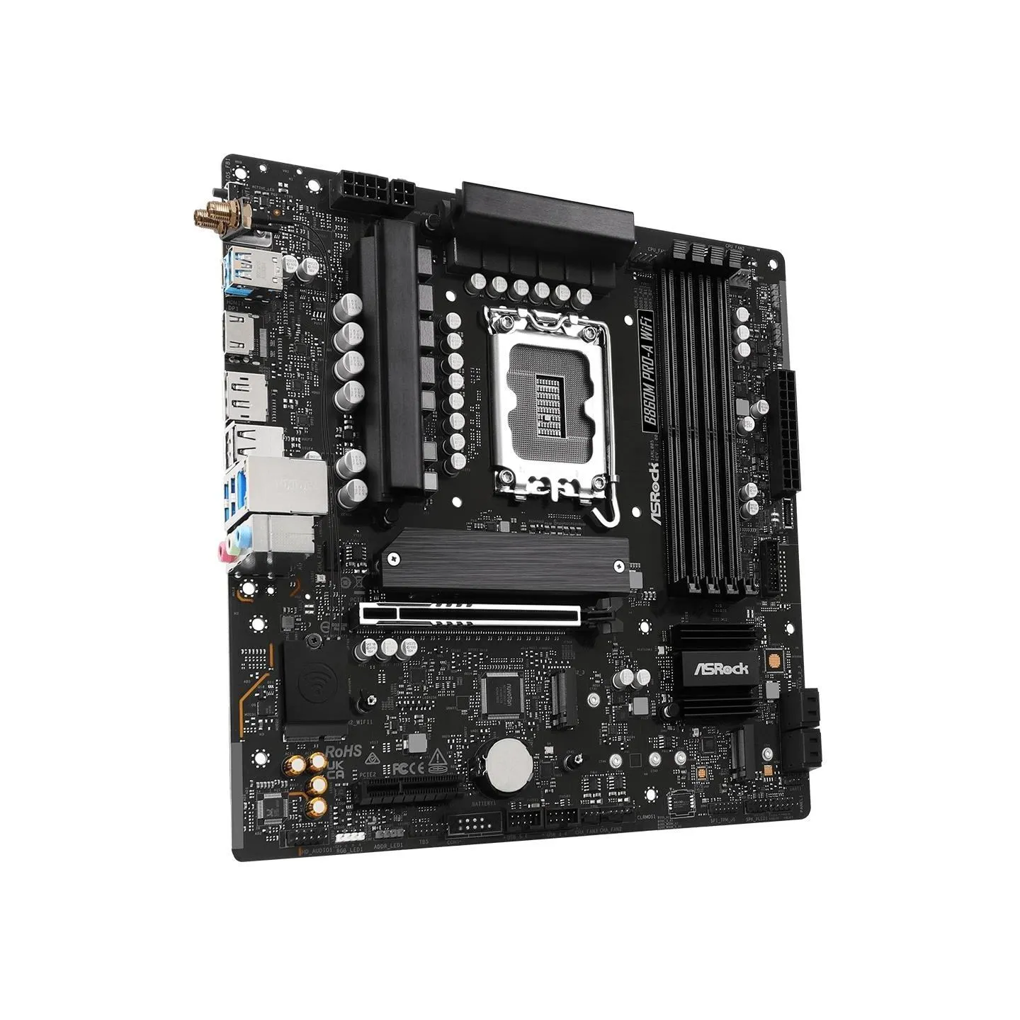 Asrock Mainboard|ASROCK|Intel B860 Express|LGA1851|Micro-ATX|Memory DDR5|Memory slots 4|B860MPRO-AWIFI