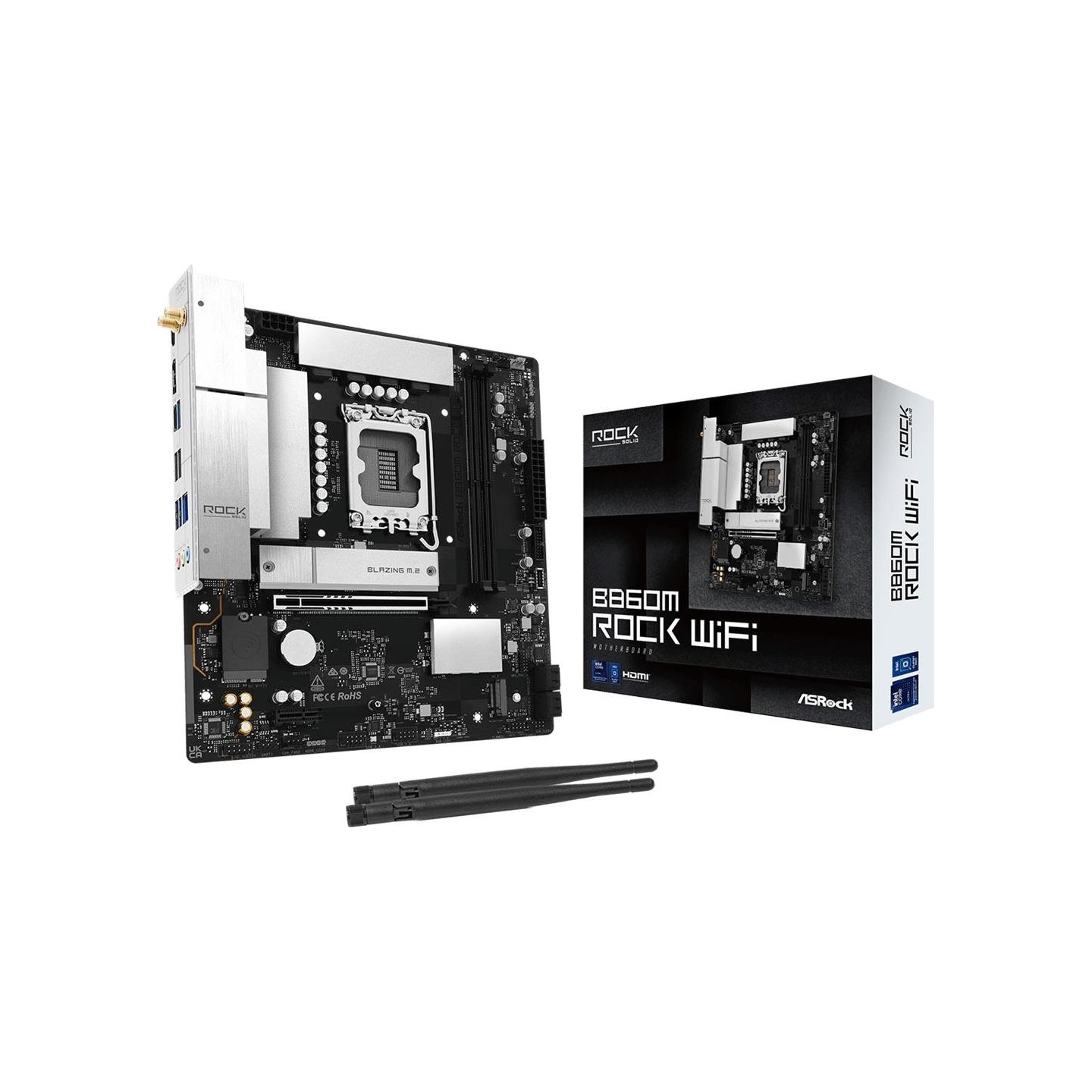 Asrock Mainboard|ASROCK|Intel B860|LGA 1851 (Socket V1)|micro ATX|RAM DDR5-SDRAM|2xSlots|Wi-Fi Yes|Bluetooth Yes|1xNumber of M.2