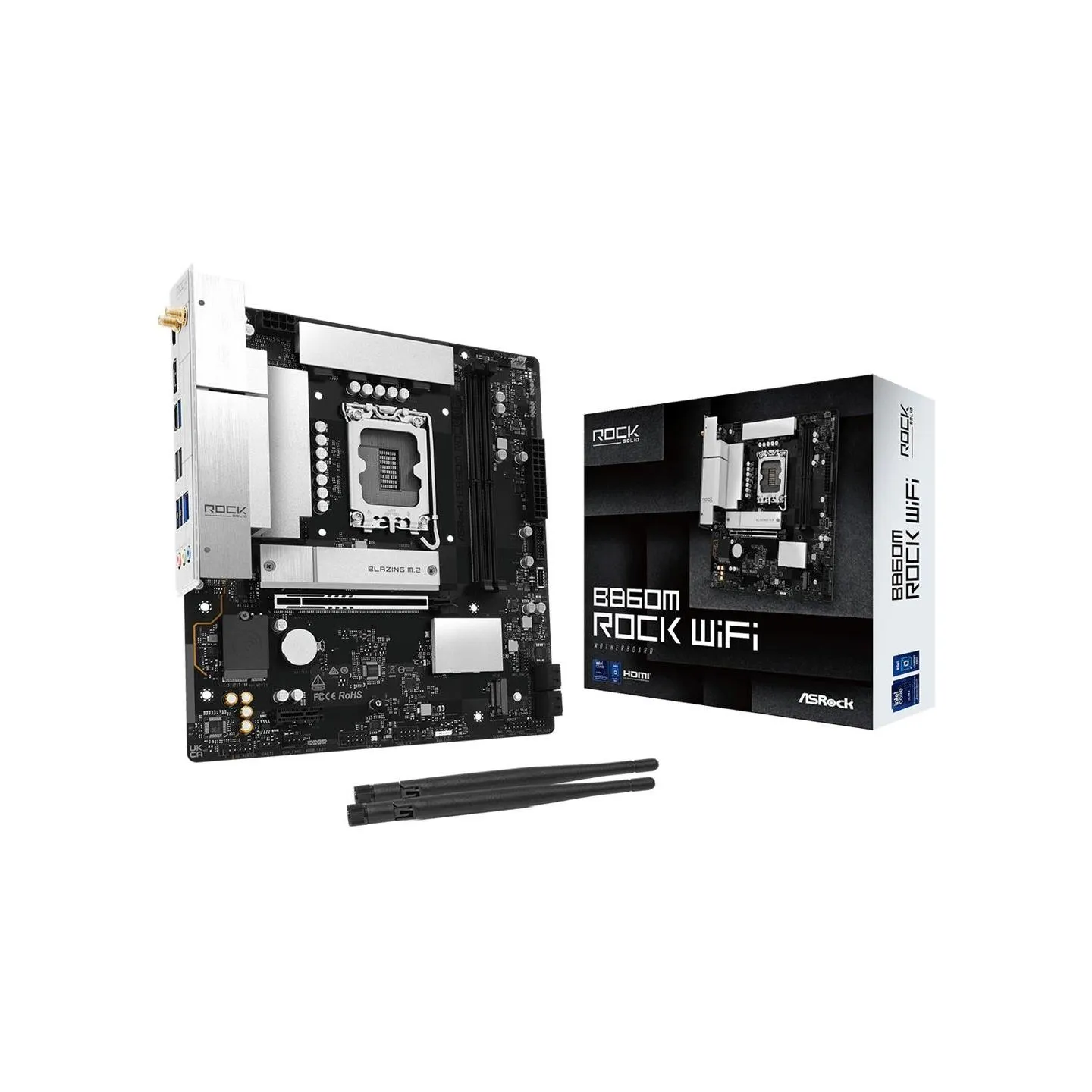 Asrock Mainboard|ASROCK|Intel B860|LGA 1851 (Socket V1)|micro ATX|RAM DDR5-SDRAM|2xSlots|Wi-Fi Yes|Bluetooth Yes|1xNumber of M.2
