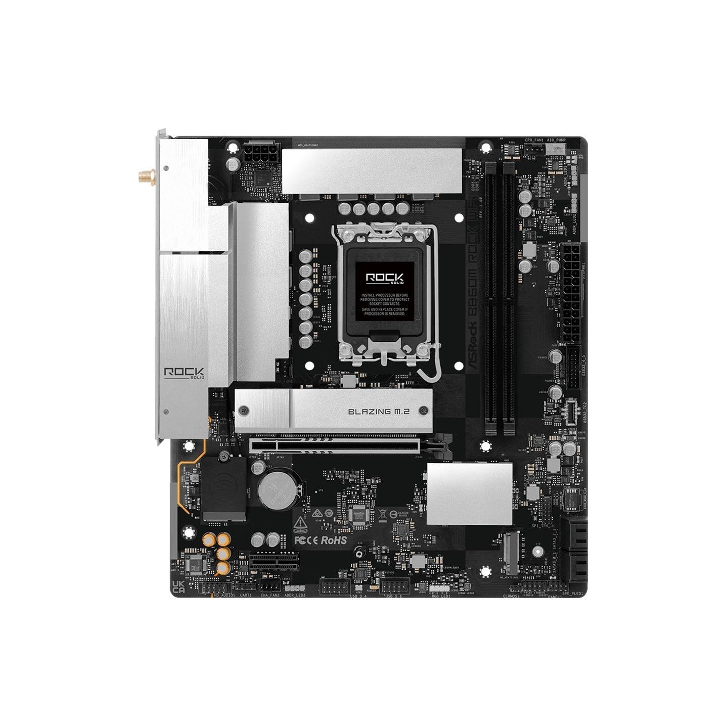 Asrock Mainboard|ASROCK|Intel B860|LGA 1851 (Socket V1)|micro ATX|RAM DDR5-SDRAM|2xSlots|Wi-Fi Yes|Bluetooth Yes|1xNumber of M.2