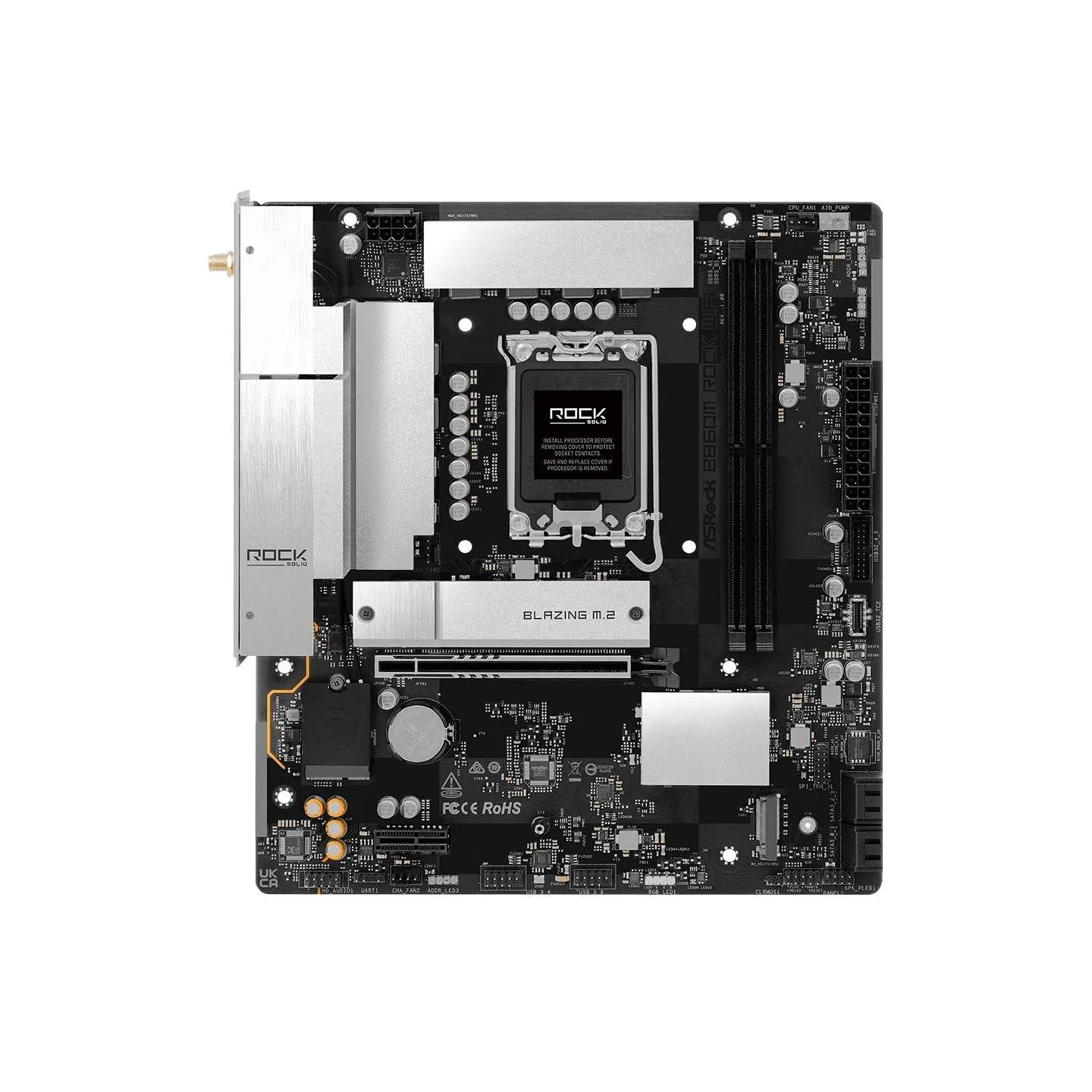 Asrock Mainboard|ASROCK|Intel B860|LGA 1851 (Socket V1)|micro ATX|RAM DDR5-SDRAM|2xSlots|Wi-Fi Yes|Bluetooth Yes|1xNumber of M.2