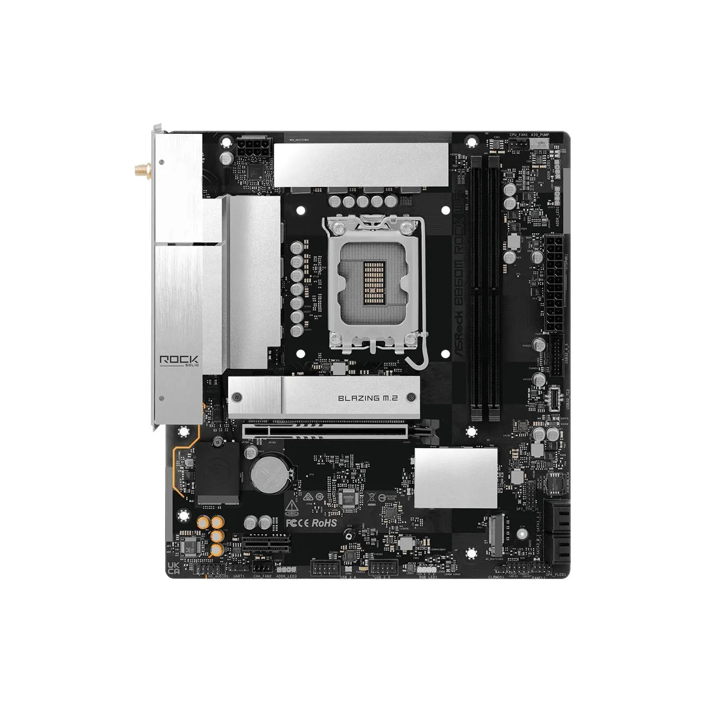 Asrock Mainboard|ASROCK|Intel B860|LGA 1851 (Socket V1)|micro ATX|RAM DDR5-SDRAM|2xSlots|Wi-Fi Yes|Bluetooth Yes|1xNumber of M.2