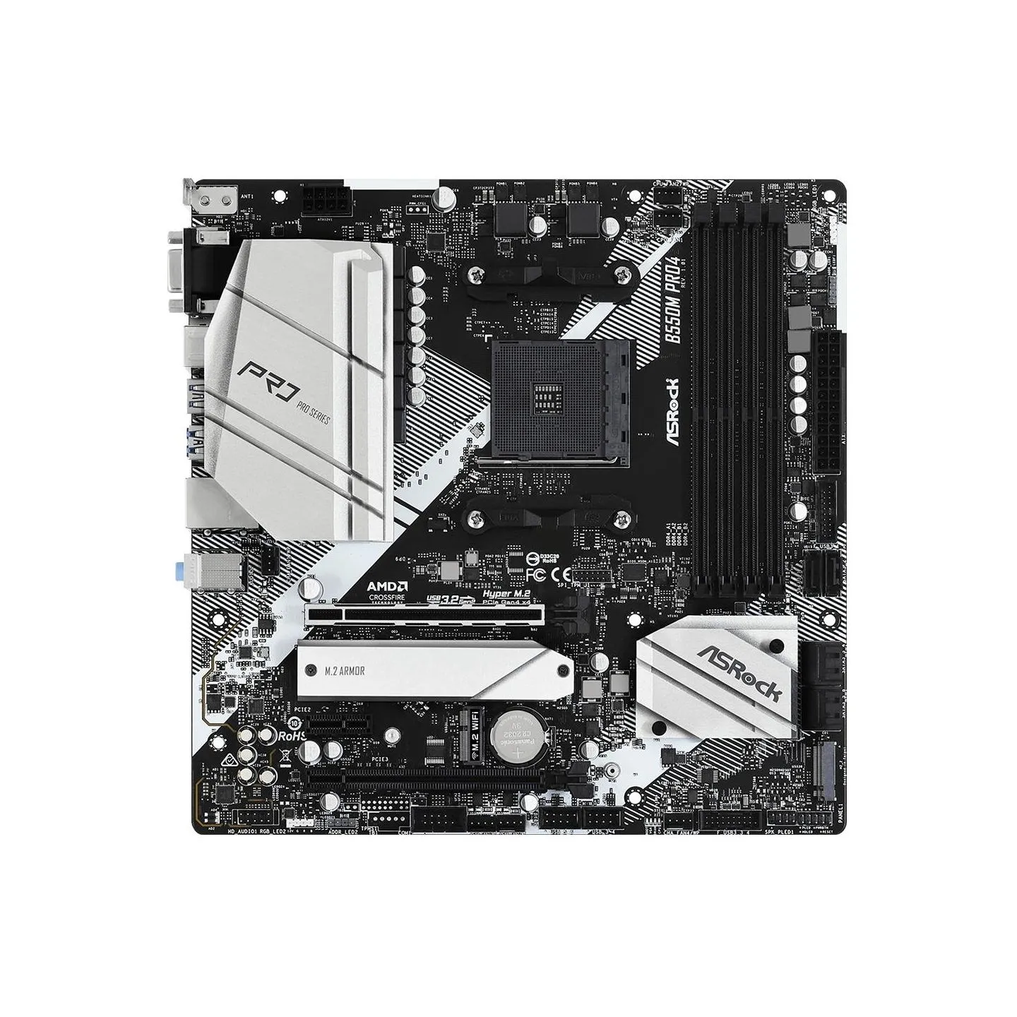 Asrock Mainboard|ASROCK|AMD B550|SAM4|MicroATX|1xPCI-Express 3.0 1x|1xPCI-Express 3.0 16x|1xM.2|1xPCI-Express 4.0 16x|Memory DDR