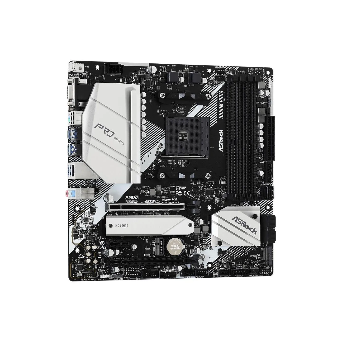 Asrock Mainboard|ASROCK|AMD B550|SAM4|MicroATX|1xPCI-Express 3.0 1x|1xPCI-Express 3.0 16x|1xM.2|1xPCI-Express 4.0 16x|Memory DDR