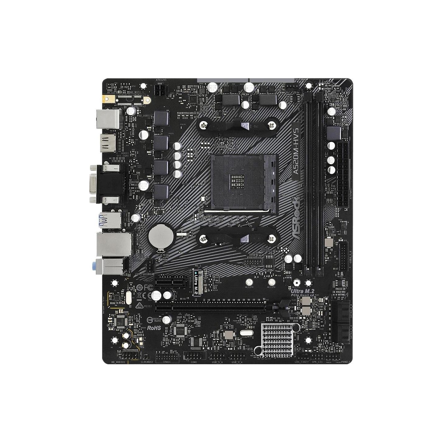 Asrock Mainboard|ASROCK|AMD A520|SAM4|Micro-ATX|Memory DDR4|Memory slots 2|1xPCI-Express 3.0 1x|1xPCI-Express 3.0 16x|1xM.2|1x15