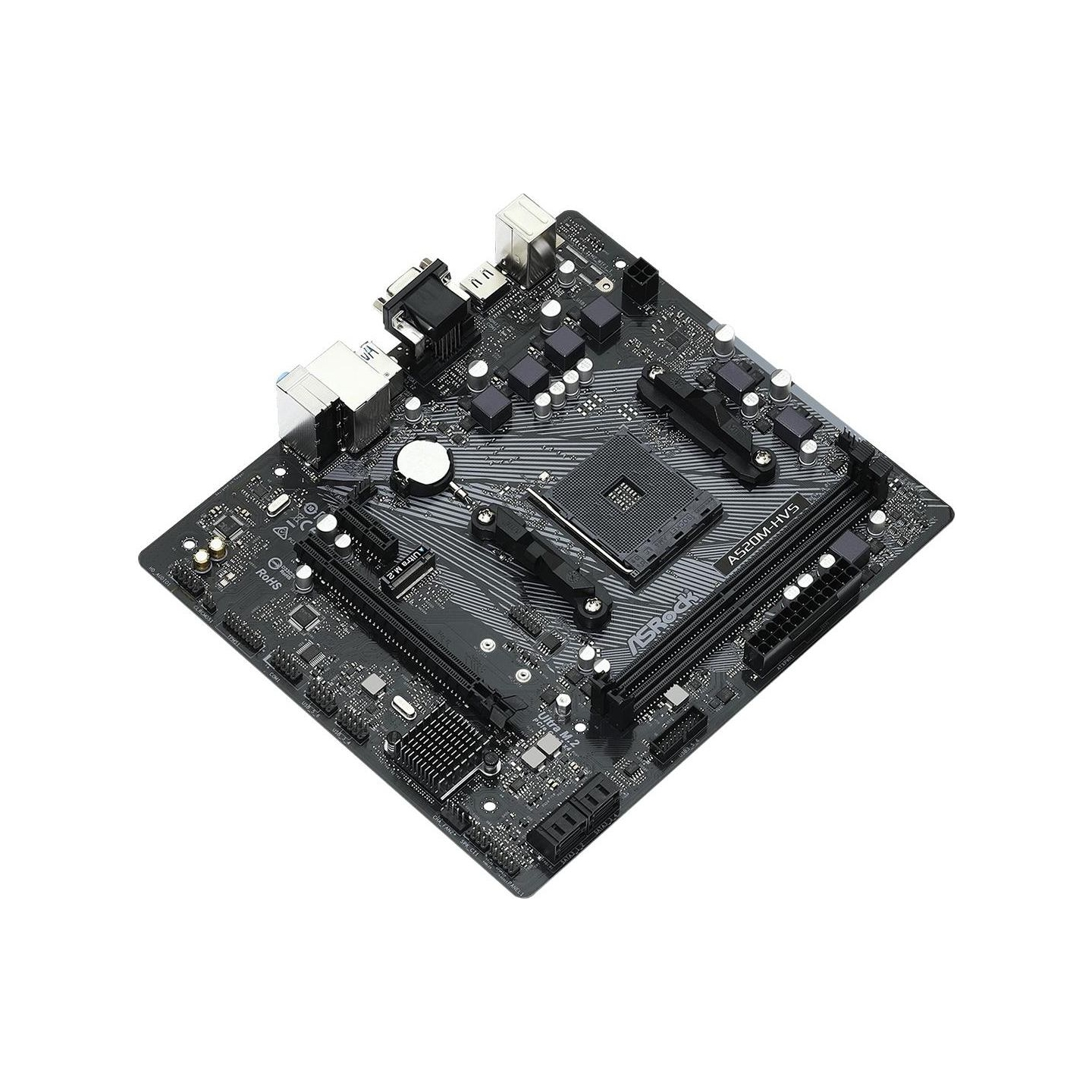 Asrock Mainboard|ASROCK|AMD A520|SAM4|Micro-ATX|Memory DDR4|Memory slots 2|1xPCI-Express 3.0 1x|1xPCI-Express 3.0 16x|1xM.2|1x15