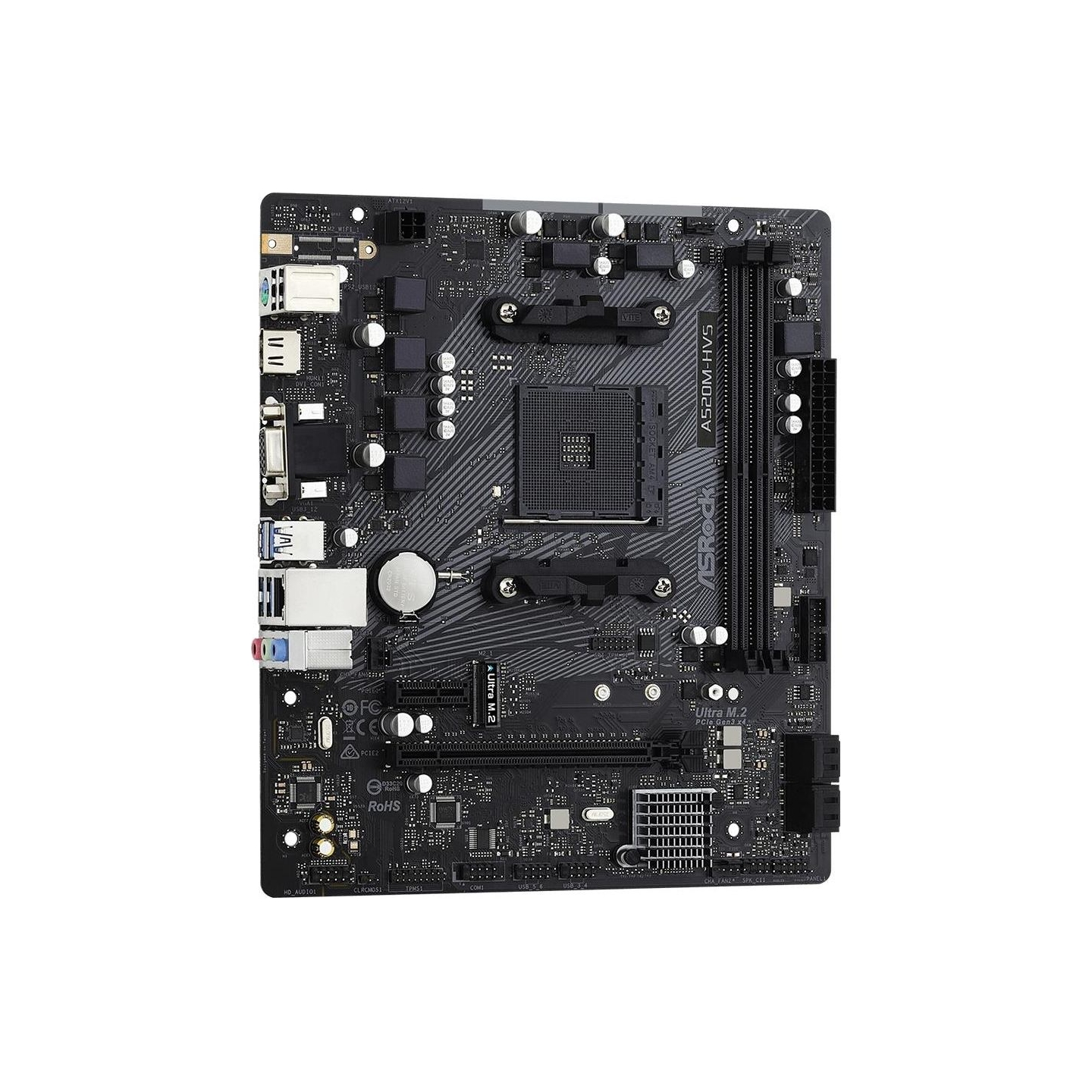 Asrock Mainboard|ASROCK|AMD A520|SAM4|Micro-ATX|Memory DDR4|Memory slots 2|1xPCI-Express 3.0 1x|1xPCI-Express 3.0 16x|1xM.2|1x15