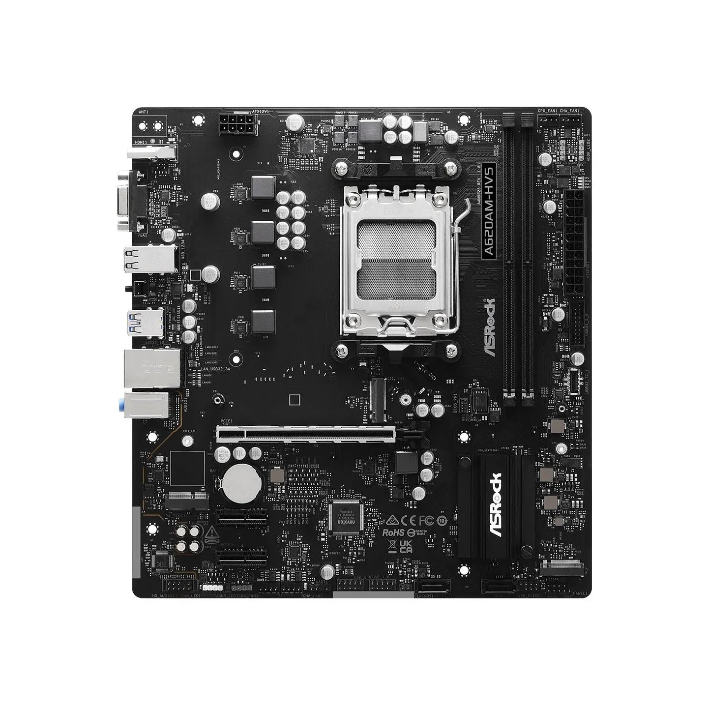 Asrock Mainboard|ASROCK|AMD A620A|micro ATX|RAM DDR5-SDRAM|2xSlots|A620AM-HVS