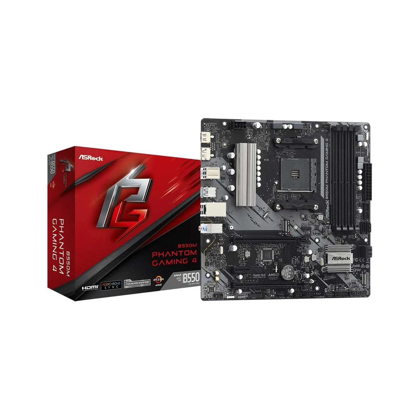 Asrock Mainboard|ASROCK|AMD B550|SAM4|MicroATX|1xPCI-Express 3.0 1x|1xPCI-Express 3.0 4x|2xM.2|1xPCI-Express 4.0 16x|Memory DDR4