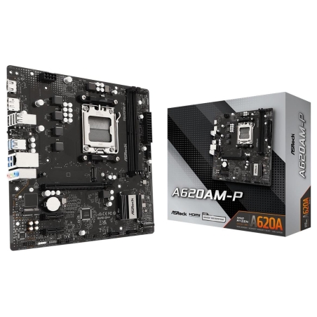 Asrock Mainboard|ASROCK|AMD A620A|Socket AM5|micro ATX|RAM DDR5-SDRAM|2xSlots|1xNumber of M.2 (M) slots|A620AM-P