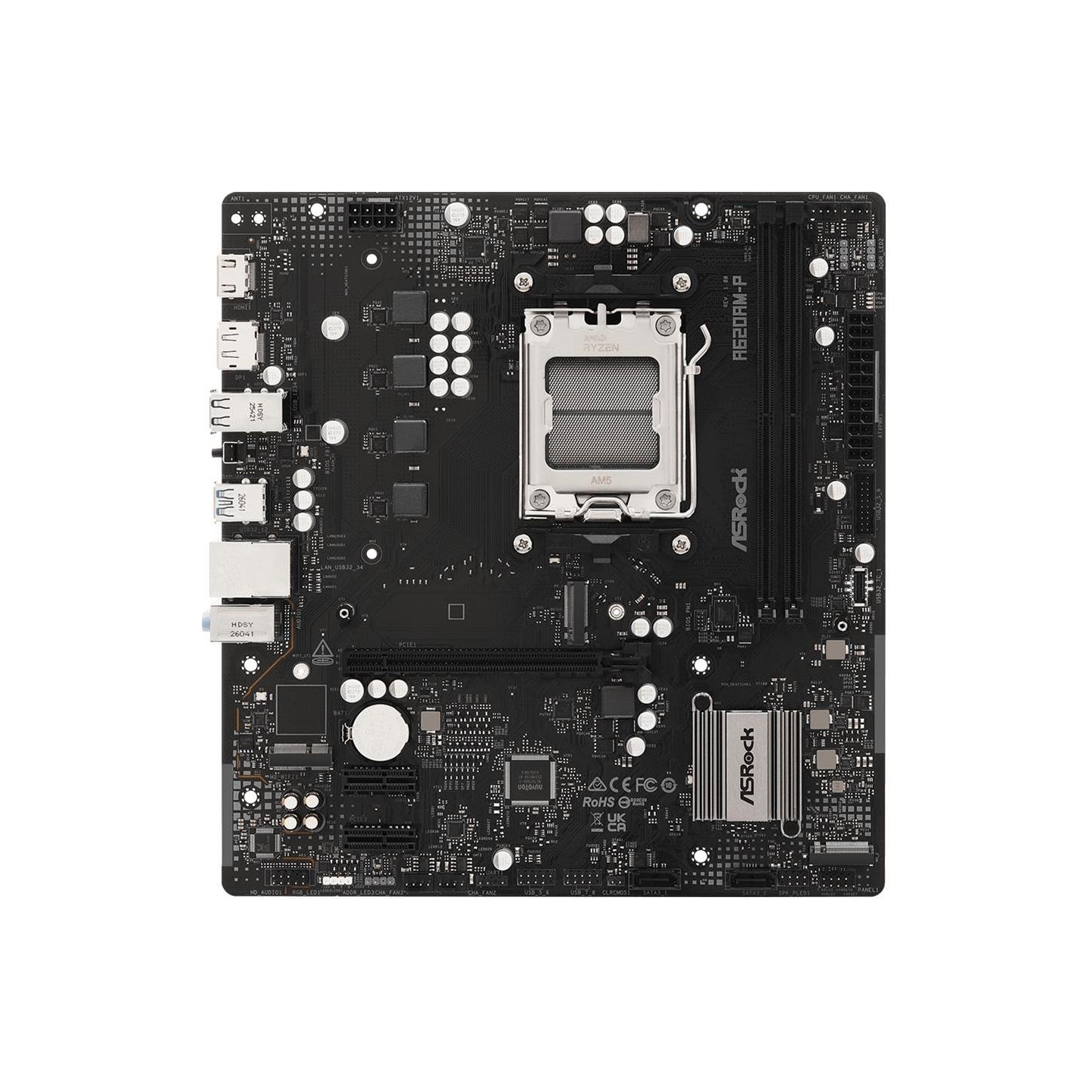 Asrock Mainboard|ASROCK|AMD A620A|Socket AM5|micro ATX|RAM DDR5-SDRAM|2xSlots|1xNumber of M.2 (M) slots|A620AM-P