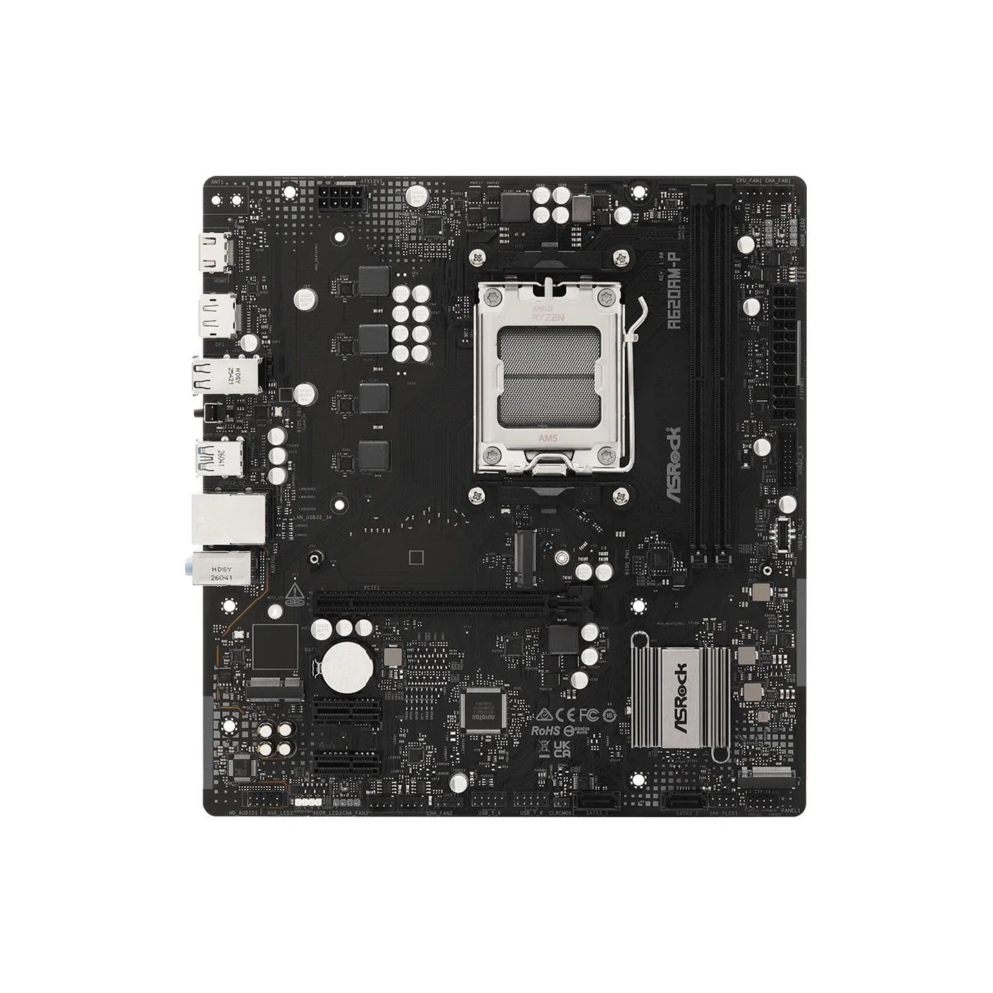 Asrock Mainboard|ASROCK|AMD A620A|Socket AM5|micro ATX|RAM DDR5-SDRAM|2xSlots|1xNumber of M.2 (M) slots|A620AM-P