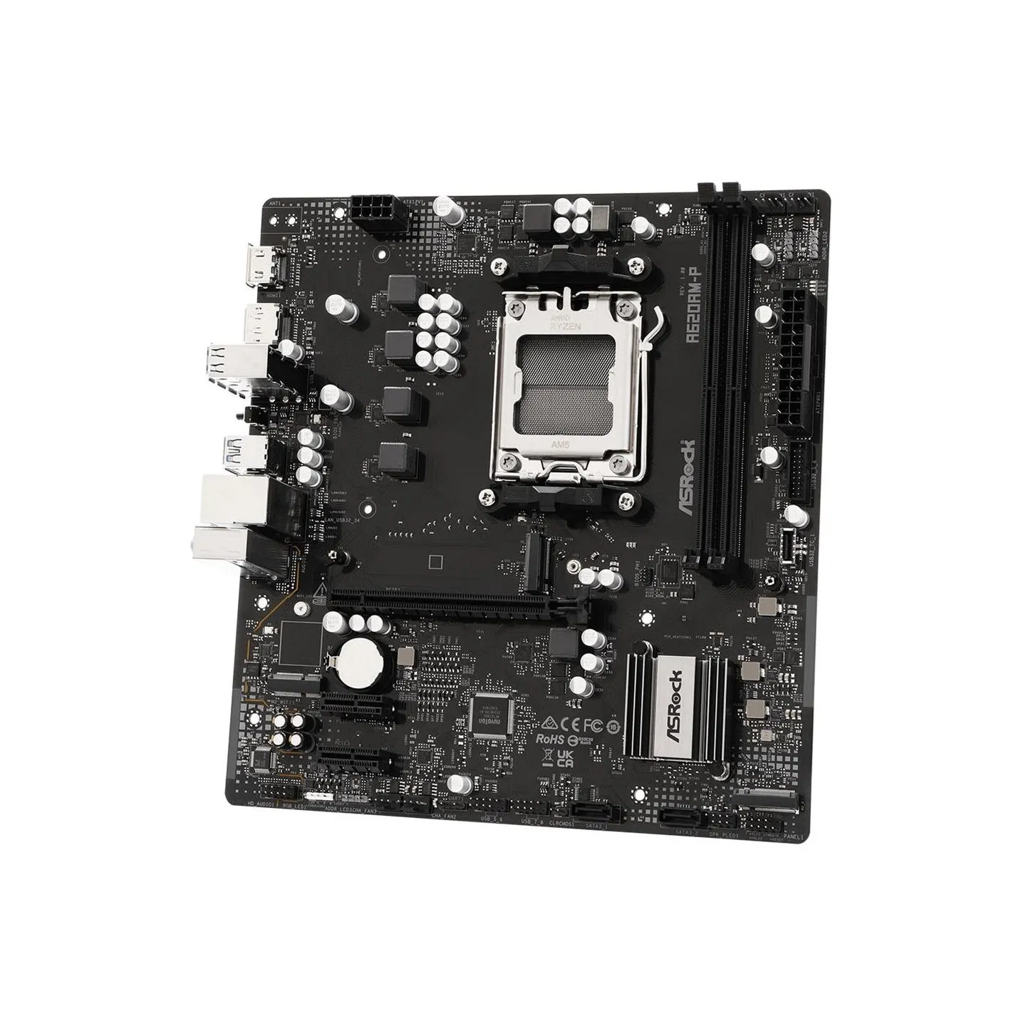 Asrock Mainboard|ASROCK|AMD A620A|Socket AM5|micro ATX|RAM DDR5-SDRAM|2xSlots|1xNumber of M.2 (M) slots|A620AM-P