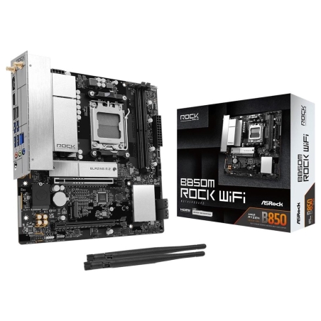 Asrock Mainboard|ASROCK|AMD B850|Socket AM5|micro ATX|RAM DDR5-SDRAM|2xSlots|Wi-Fi Yes|Bluetooth Yes|1xNumber of M.2 (M) slots|B