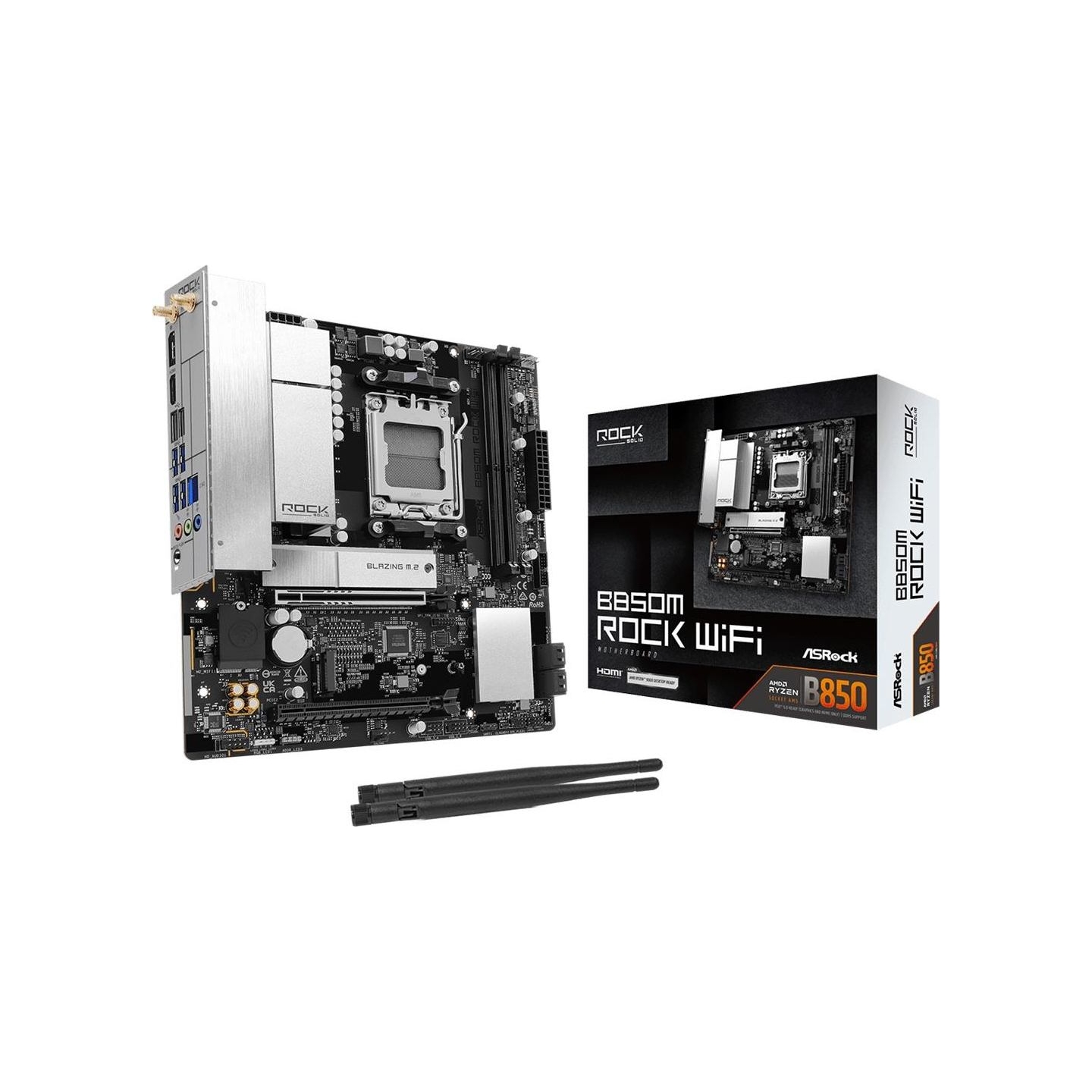 Asrock Mainboard|ASROCK|AMD B850|Socket AM5|micro ATX|RAM DDR5-SDRAM|2xSlots|Wi-Fi Yes|Bluetooth Yes|1xNumber of M.2 (M) slots|B