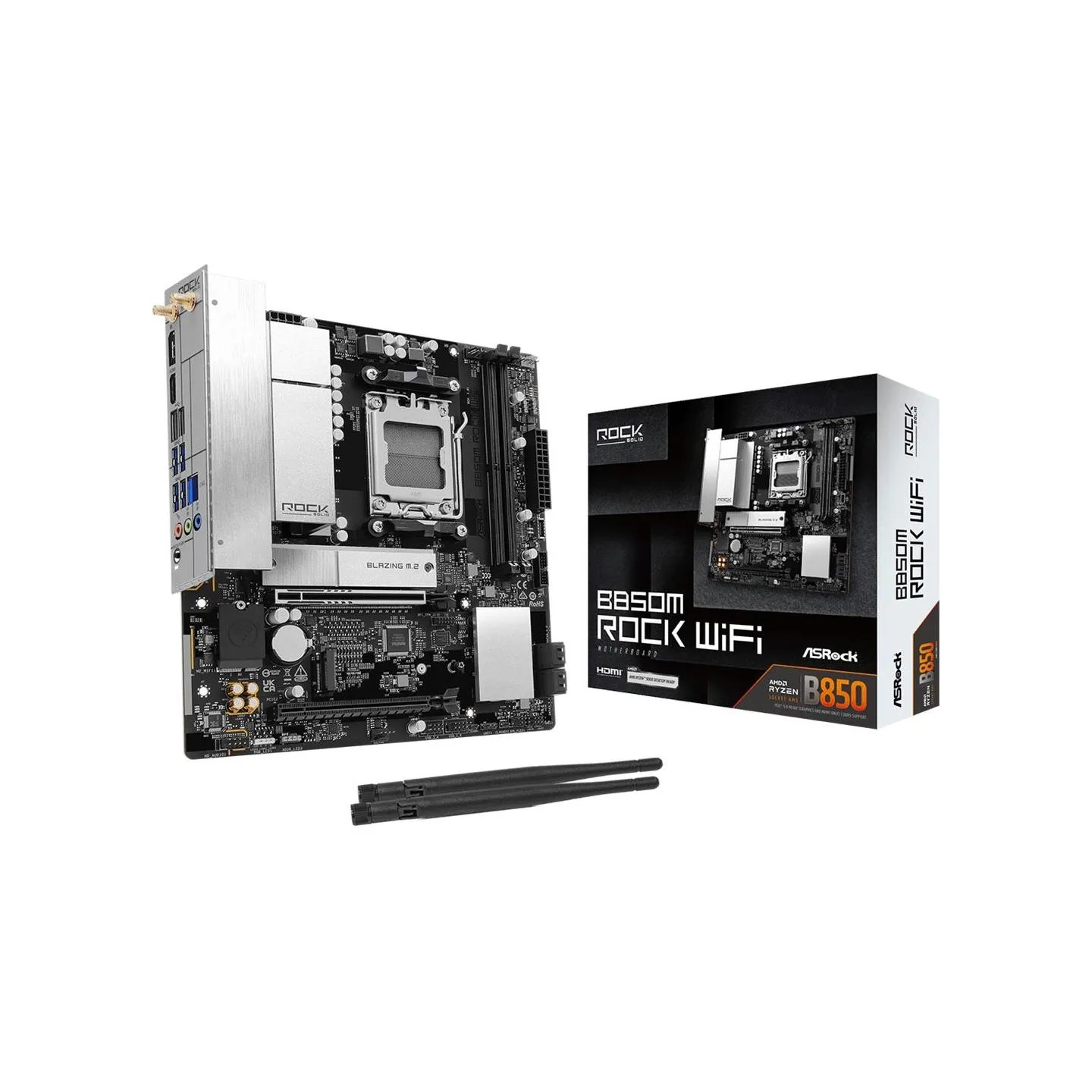 Asrock Mainboard|ASROCK|AMD B850|Socket AM5|micro ATX|RAM DDR5-SDRAM|2xSlots|Wi-Fi Yes|Bluetooth Yes|1xNumber of M.2 (M) slots|B