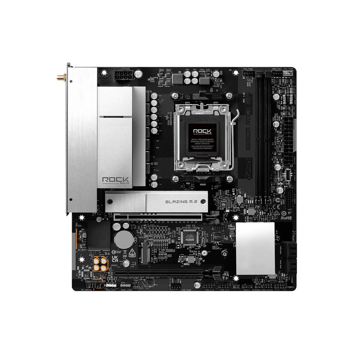 Asrock Mainboard|ASROCK|AMD B850|Socket AM5|micro ATX|RAM DDR5-SDRAM|2xSlots|Wi-Fi Yes|Bluetooth Yes|1xNumber of M.2 (M) slots|B
