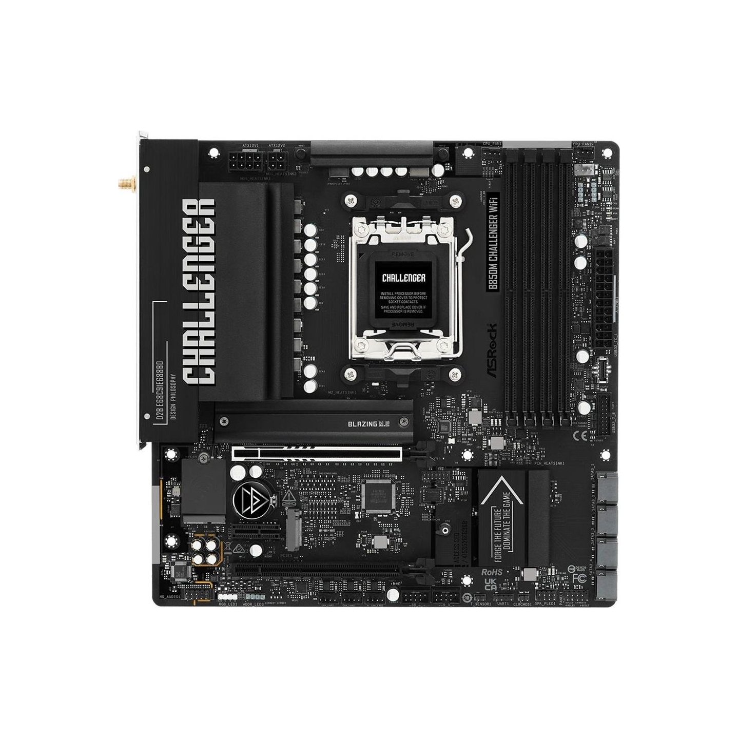 Asrock Mainboard|ASROCK|AMD B850|Socket AM5|micro ATX|RAM DDR5-SDRAM|4xSlots|Wi-Fi Yes|Bluetooth Yes|1xNumber of M.2 (M) slots|B