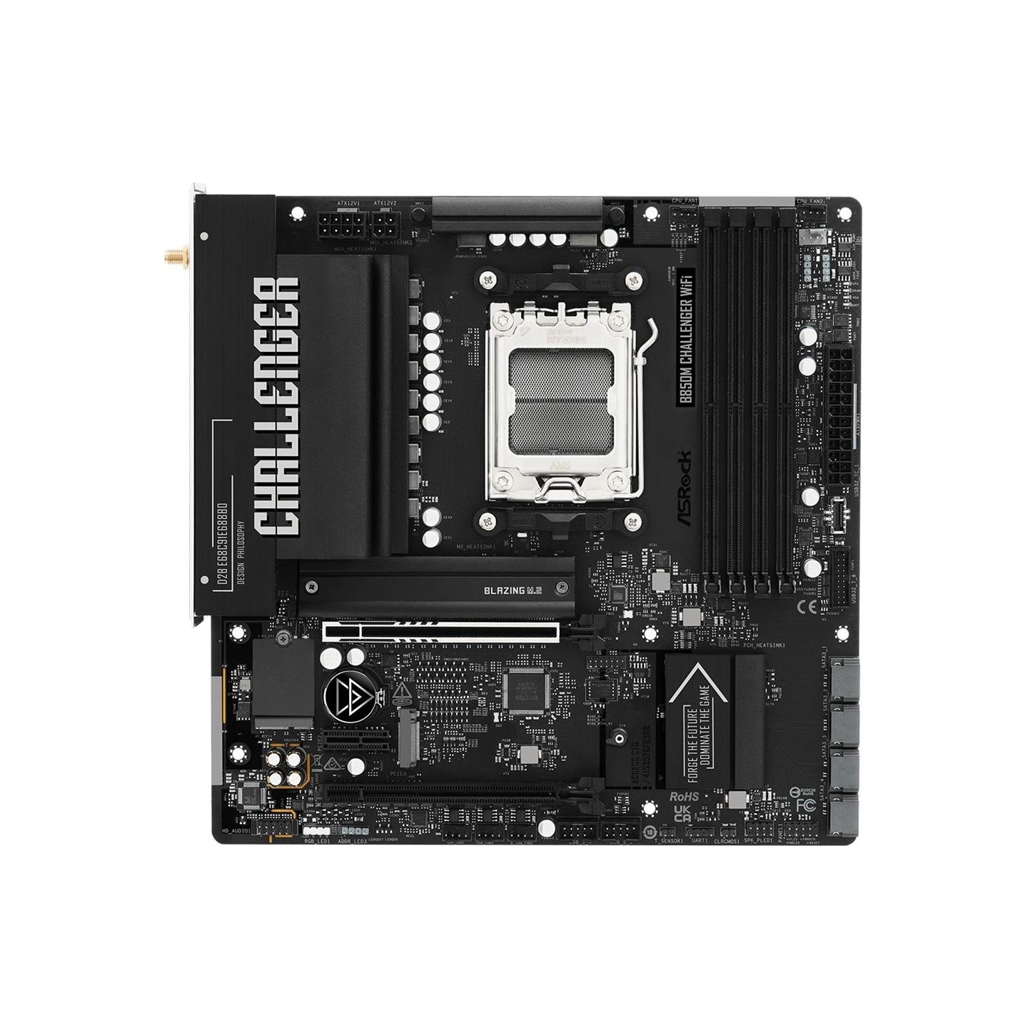 Asrock Mainboard|ASROCK|AMD B850|Socket AM5|micro ATX|RAM DDR5-SDRAM|4xSlots|Wi-Fi Yes|Bluetooth Yes|1xNumber of M.2 (M) slots|B