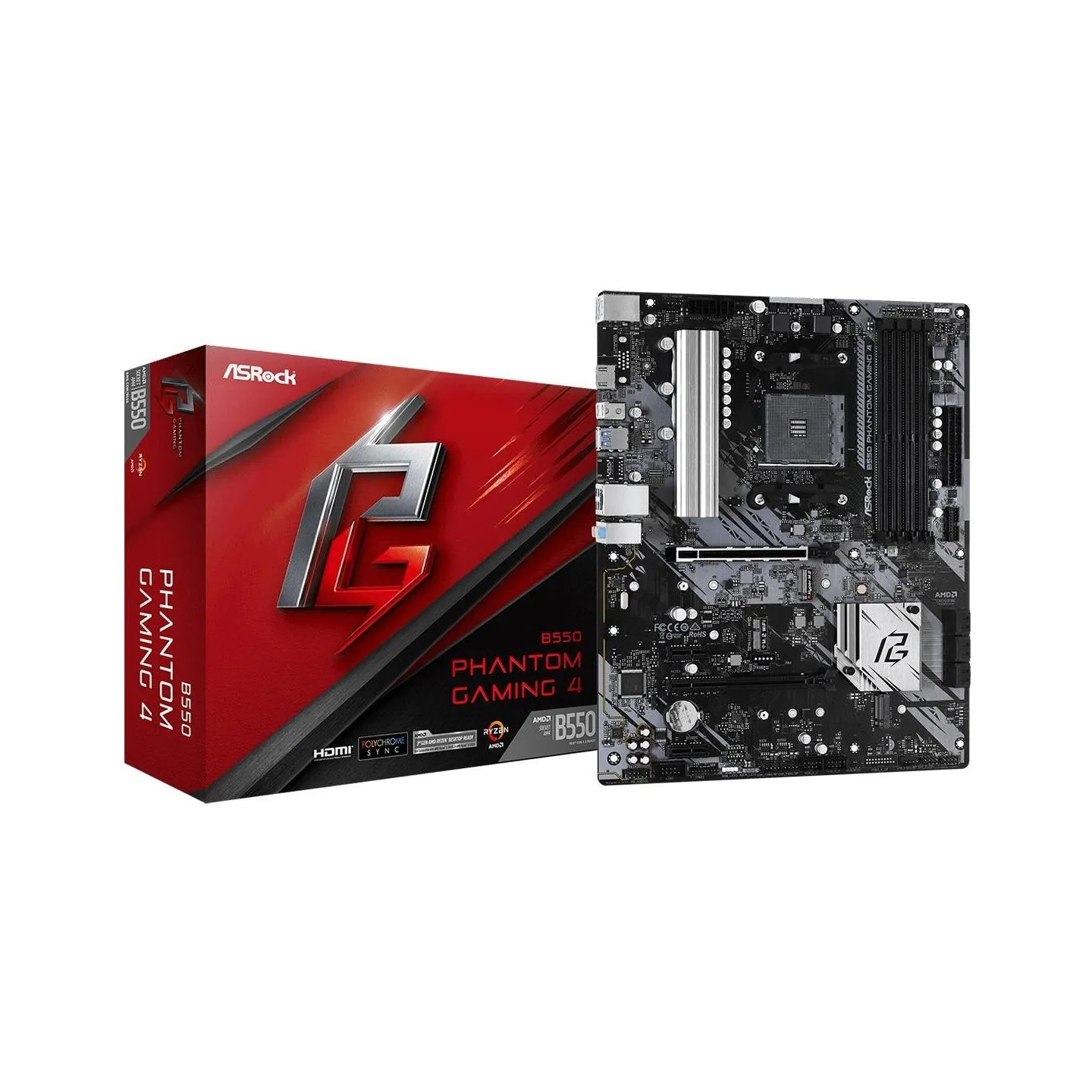 Asrock Mainboard|ASROCK|AMD B550|SAM4|ATX|2xPCI-Express 3.0 1x|1xPCI-Express 3.0 4x|2xM.2|1xPCI-Express 4.0 16x|Memory DDR4|Memo