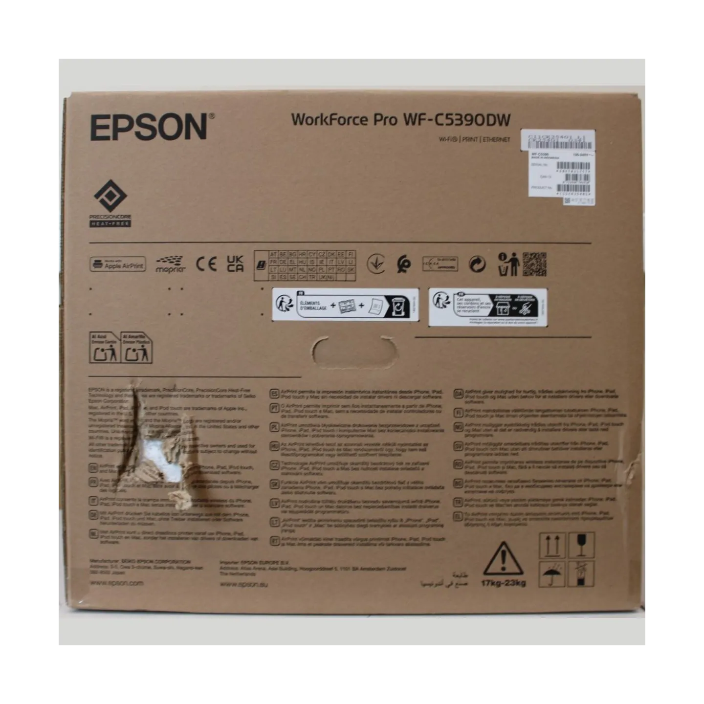 Epson WorkForce Pro WF-C5390DW |  Epson | WorkForce Pro | WF-C5390DW | Inkjet | Colour | Inkjet Printer | A4 | Wi-Fi | DAMAGED P