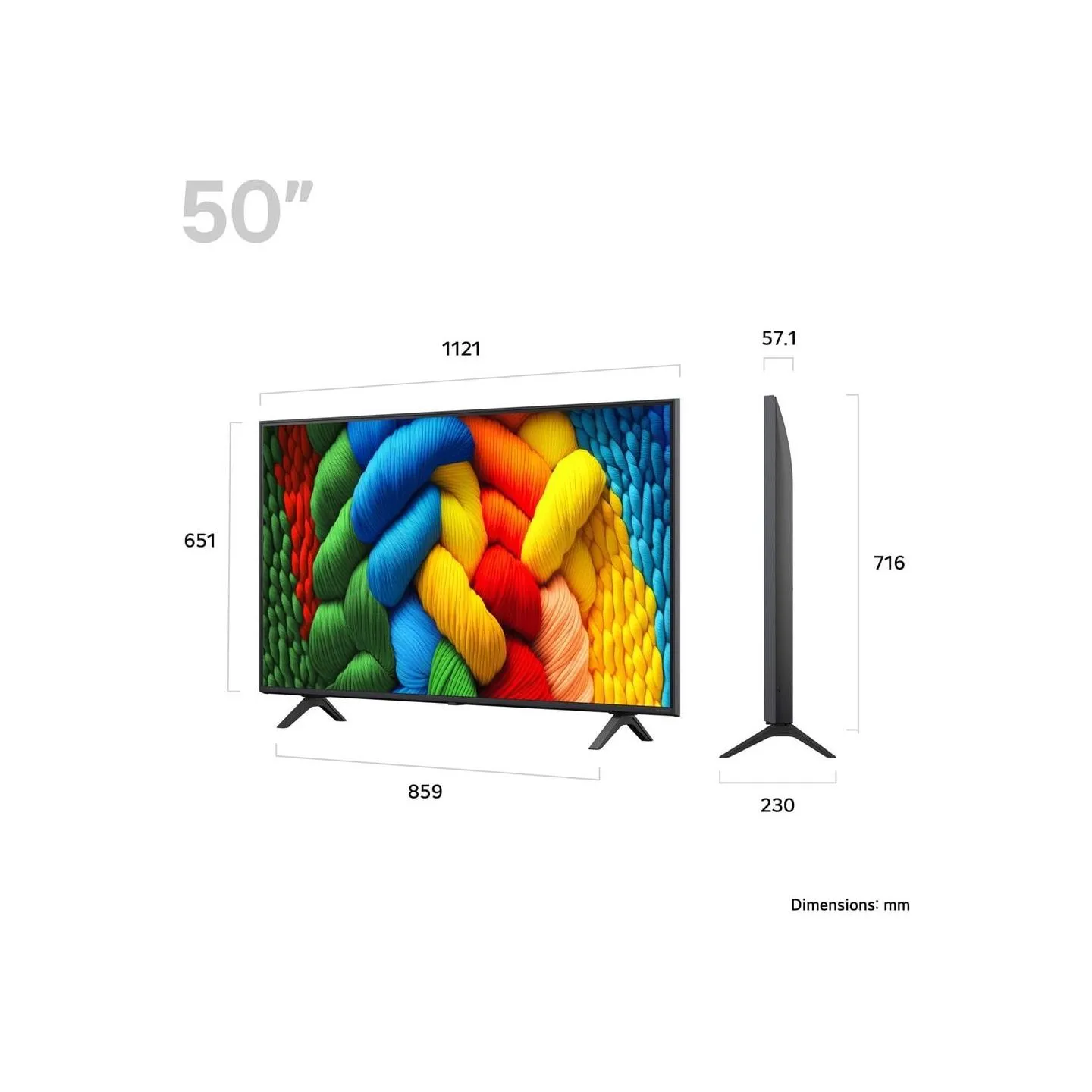 LG TV Set|LG|50 "|4K Ultra HD|3840 x 2160 pixels|Flat|16:9|NanoCell|50NANO80A6B