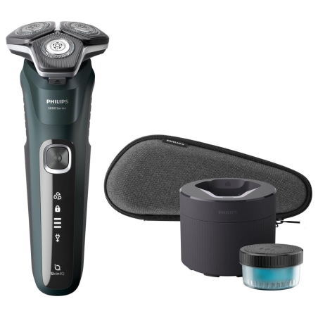 Philips Series 5000 wet and dry electric shaver S5884/50, SkinIQ, SteelPrecision blades, 360-D flexible heads, PowerAdapt Sensor