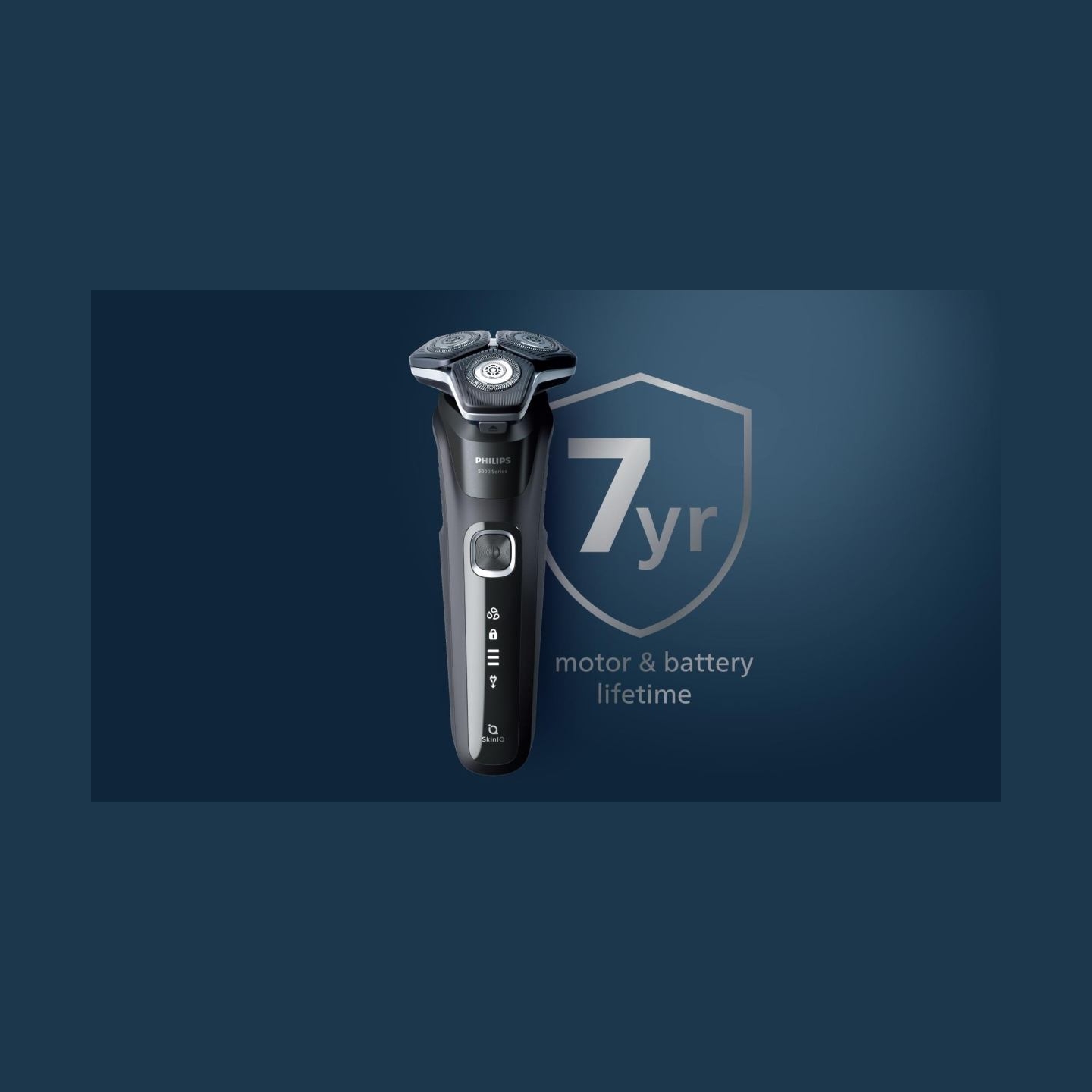 Philips Series 5000 wet and dry electric shaver S5884/50, SkinIQ, SteelPrecision blades, 360-D flexible heads, PowerAdapt Sensor