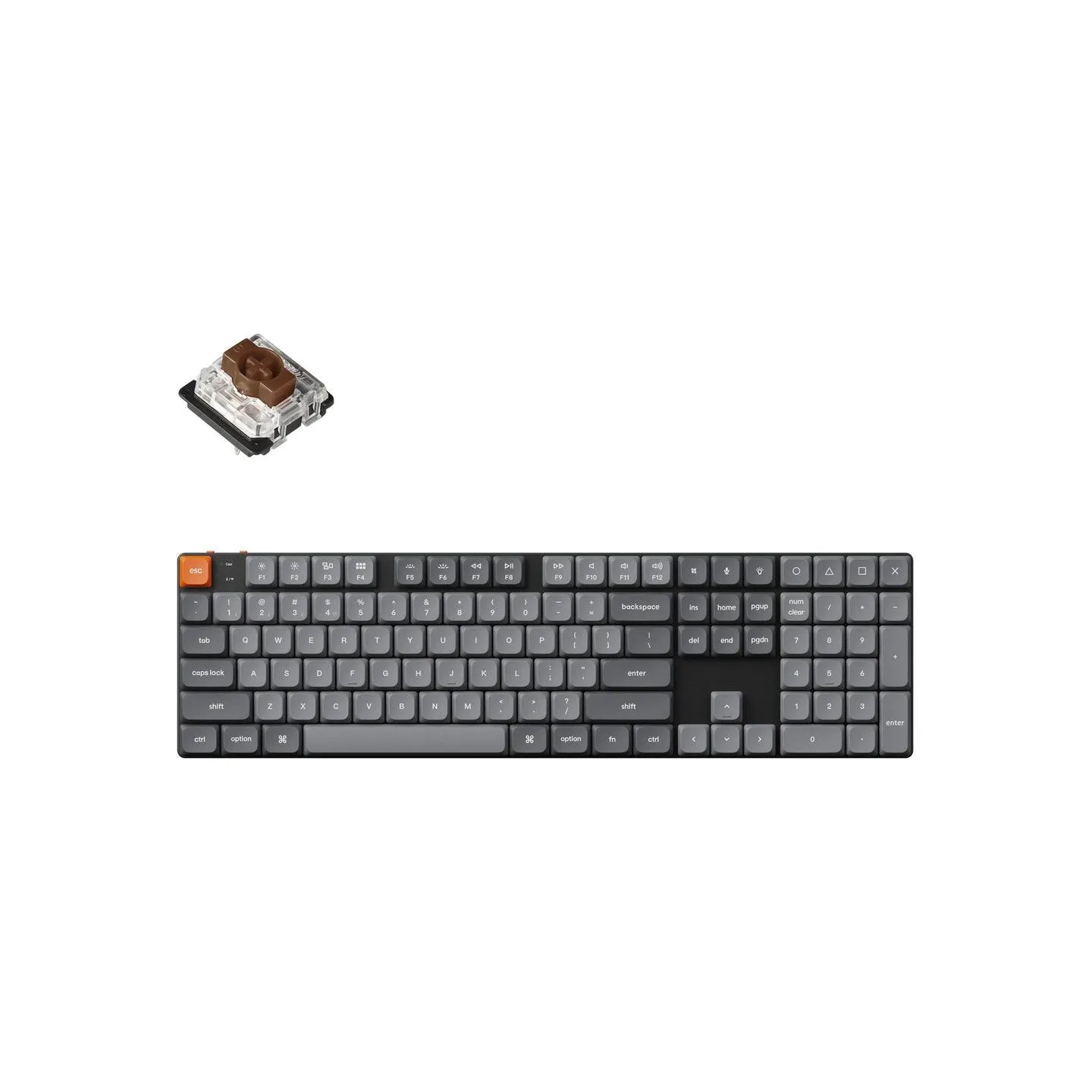 Keychron K5 Max RGB - US Layout - Hot-Swappable Low Profile Gateron Brown Wireless Keyboard / K5M-H3