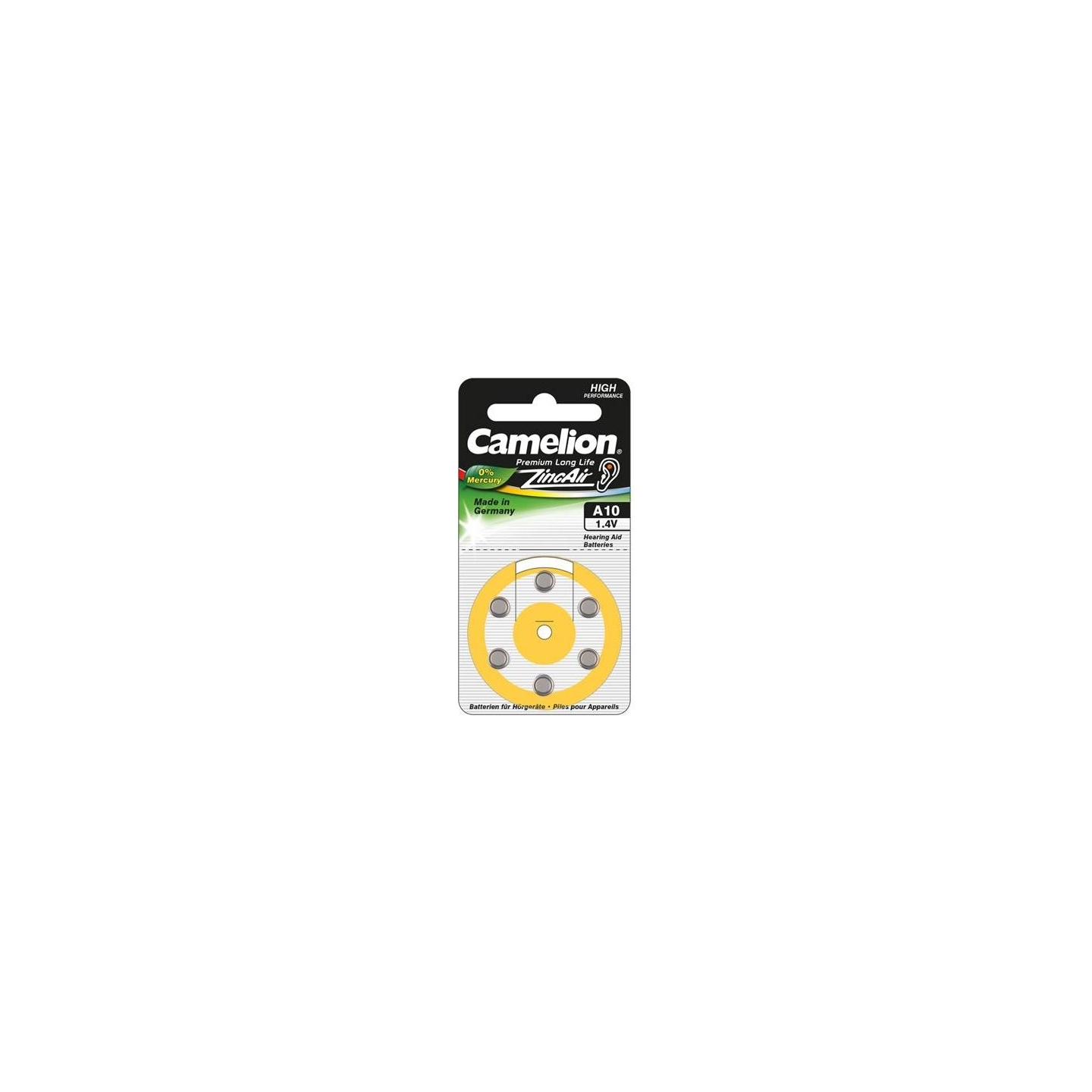 Camelion | A10/DA10/ZL10 | Zinc air cells | 6 pc(s)