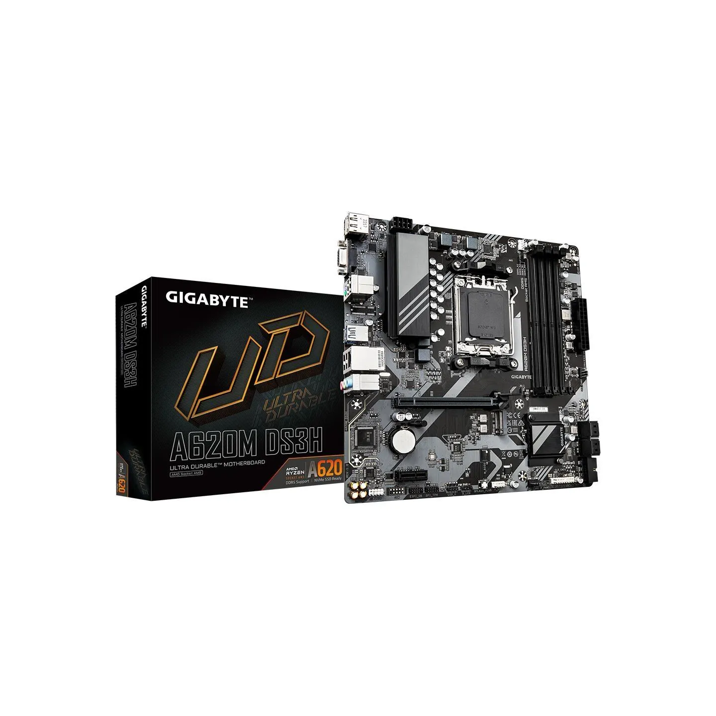 Gigabyte Mainboard|GIGABYTE|AMD A620|Socket AM5|micro ATX|RAM DDR5-SDRAM|4xSlots|1xPCI Express x1 slots|1xPCI Express x16 slots|