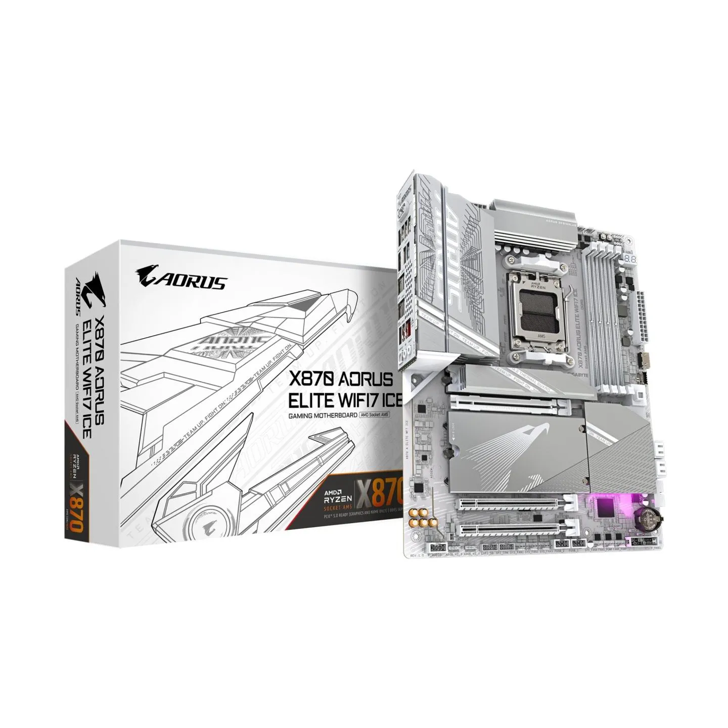 Gigabyte Mainboard|GIGABYTE|AMD X870|Socket AM5|ATX|RAM DDR5-SDRAM|4xSlots|On-board graphics card Yes|Wi-Fi Yes|Bluetooth Yes|4x