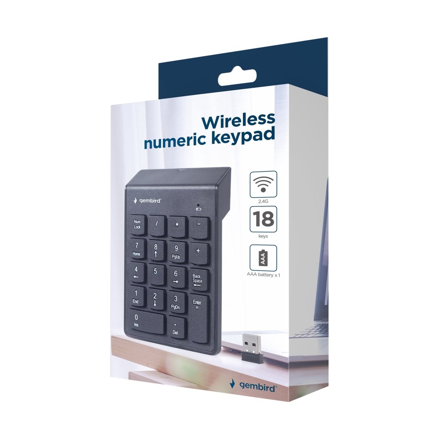 Gembird | Numeric keypad | KPD-W-02 | Numeric keypad | Wireless | N/A | Black
