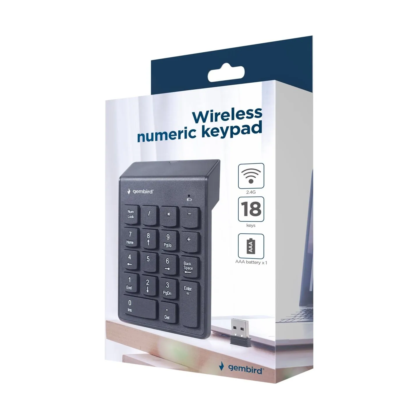 Gembird | Numeric keypad | KPD-W-02 | Numeric keypad | Wireless | N/A | Black