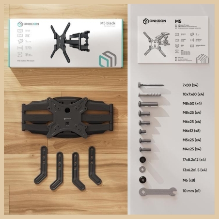 Onkron TV SET ACC WALL MOUNT /37-70"/BLACK M5-B ONKRON