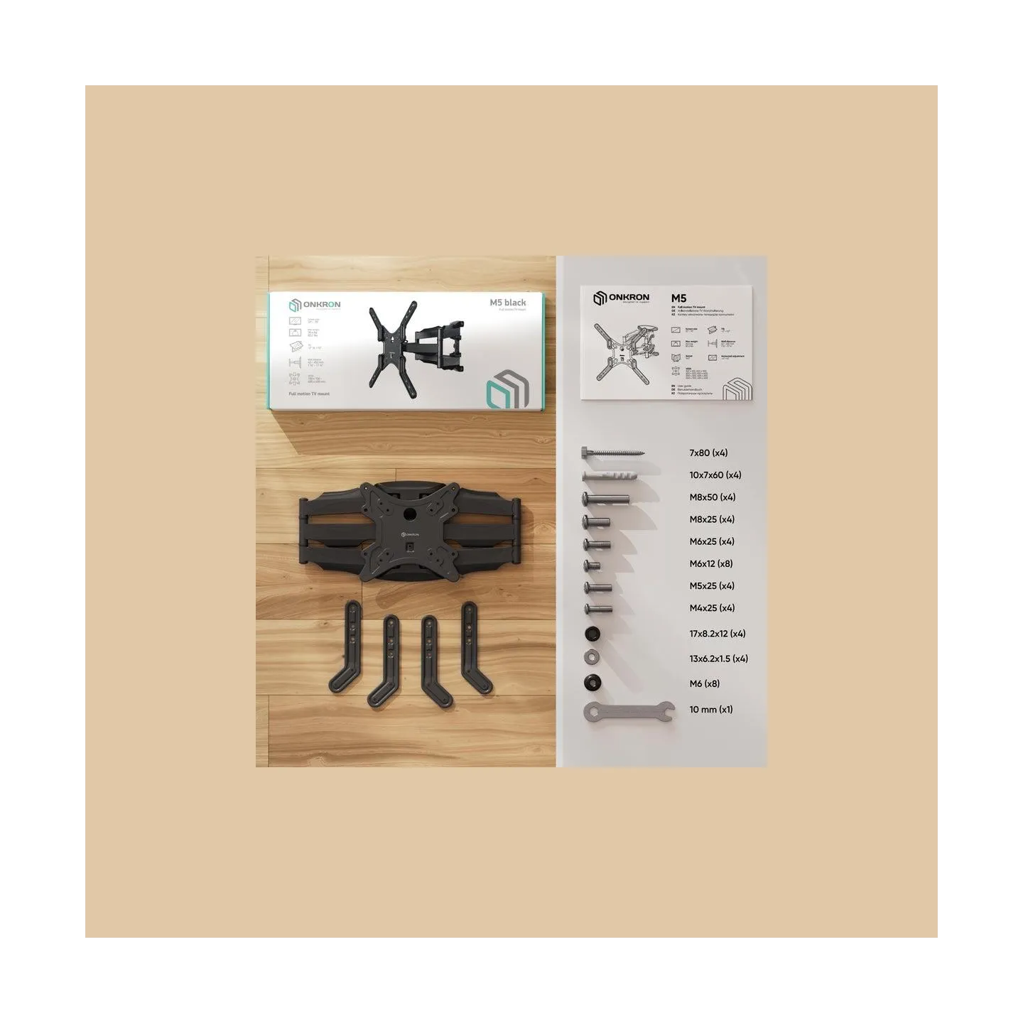 Onkron TV SET ACC WALL MOUNT /37-70"/BLACK M5-B ONKRON