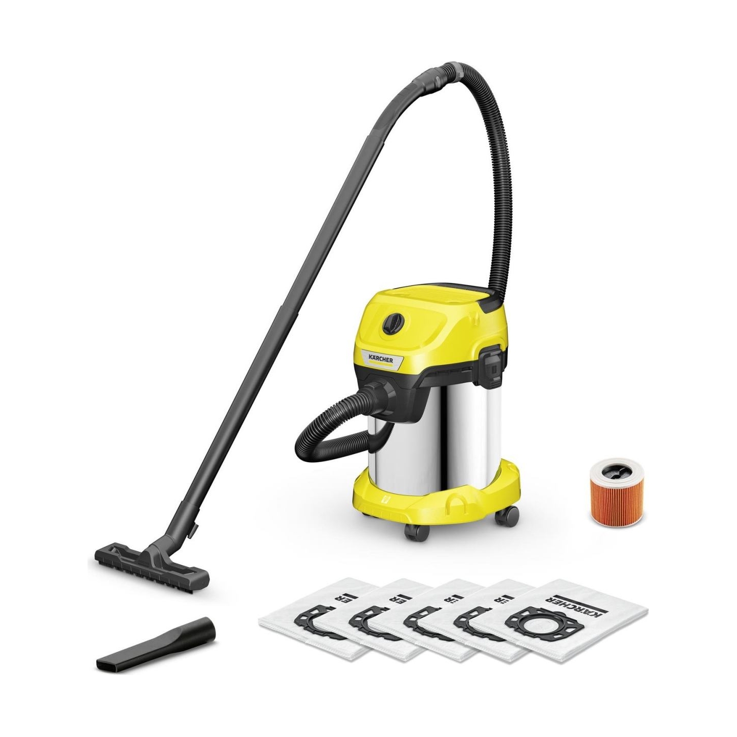 Karcher Vacuum Cleaner|KARCHER|Wet and dry vacuum cleaner WD 3 S V-17/4/20 + 4 FB|1000 Watts|Suction power 230W|Capacity 17 l|No