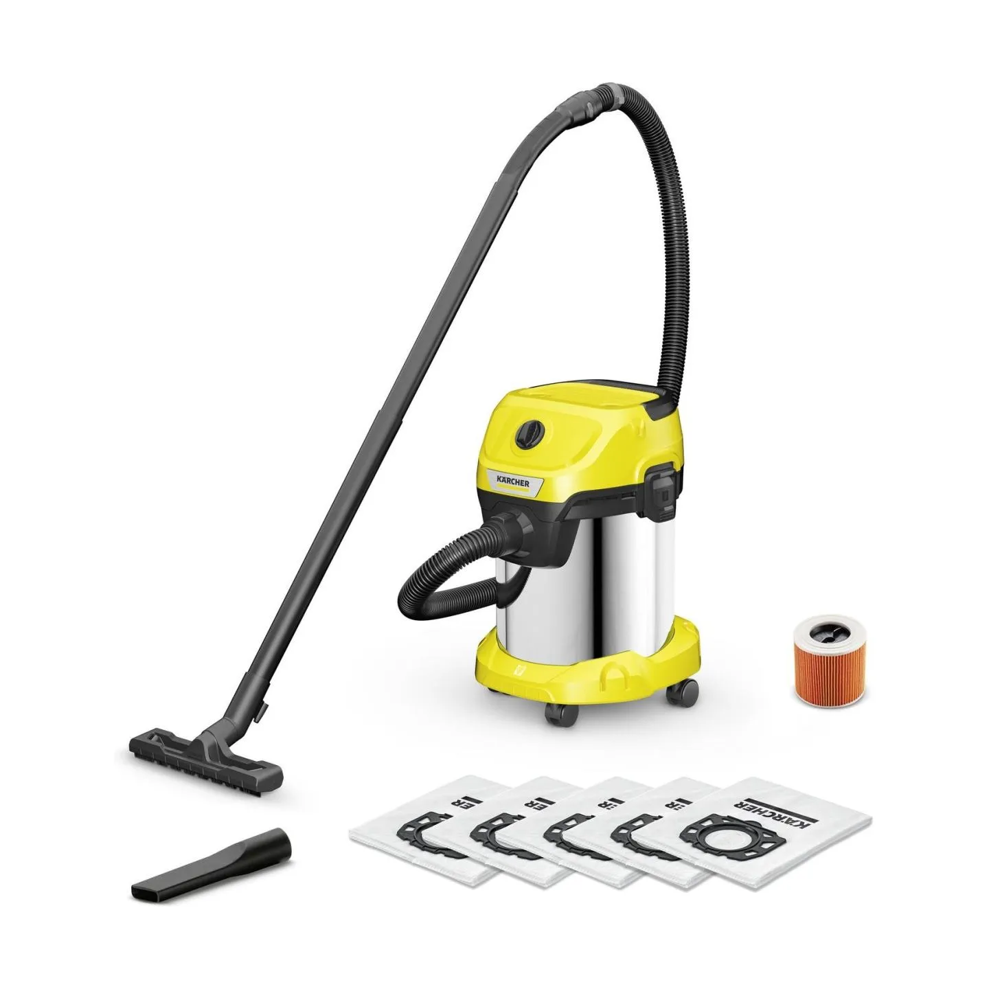 Karcher Vacuum Cleaner|KARCHER|Wet and dry vacuum cleaner WD 3 S V-17/4/20 + 4 FB|1000 Watts|Suction power 230W|Capacity 17 l|No