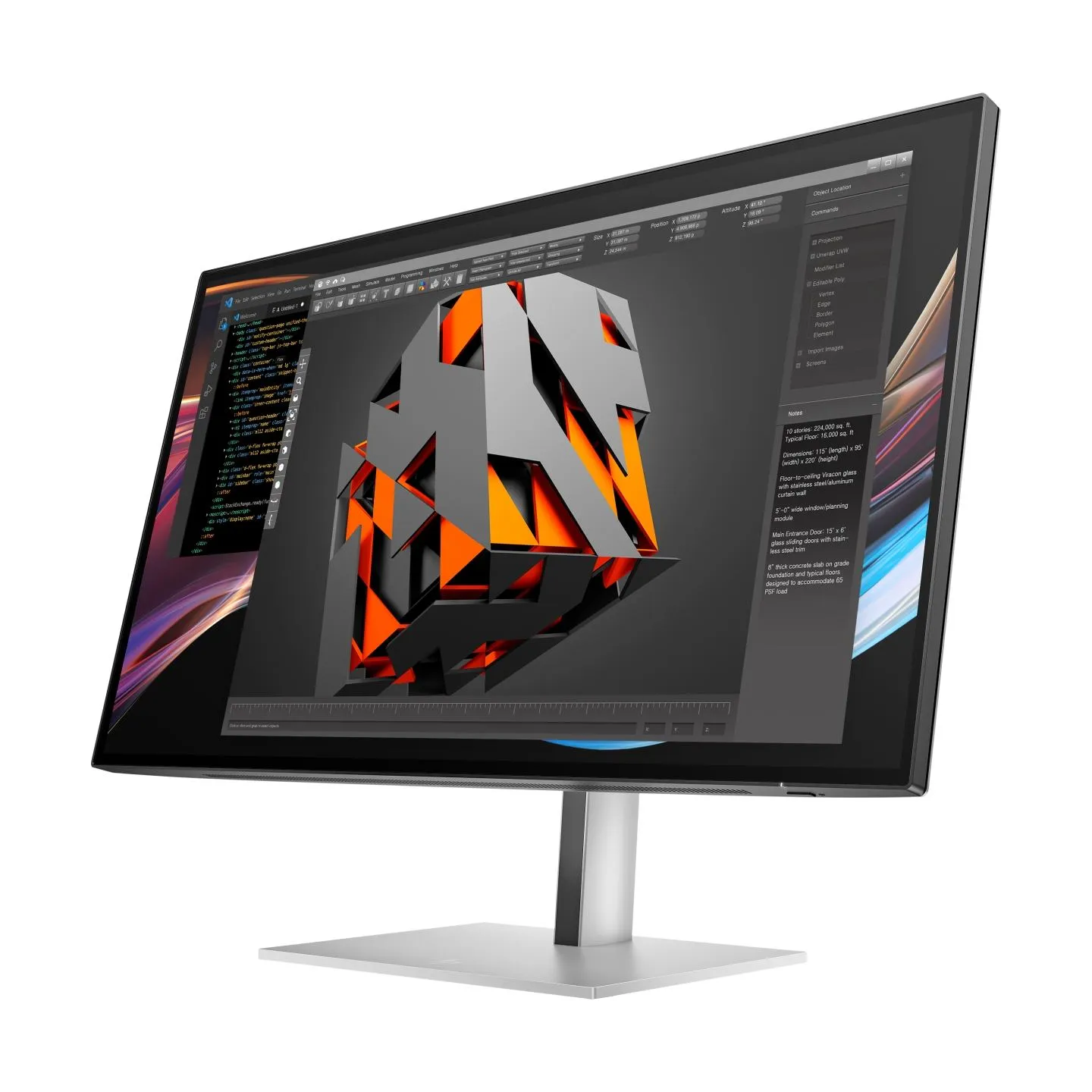 HP 727pk Series 7 Pro 4K TB4 Charging Monitor - 27" 3840x2160 UHD 400-nit 60Hz AG, IPS Black HDR 400, USB-C(100W/15W)/HDMI/Displ