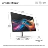 HP 727pq Series 7 Pro QHD Monitor - 27" 2560x1440 QHD 400-nit 120Hz AG, IPS Black HDR 400, USB-C(15W)/HDMI/DisplayPort Daisy-Cha