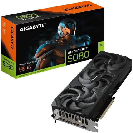 Gigabyte Graphics Card|GIGABYTE|NVIDIA|GeForce RTX 5080|2670 MHz|16 GB|GDDR7|256 bit|PCI Express x16 5.0|Active|GV-N5080WF3OCV2-